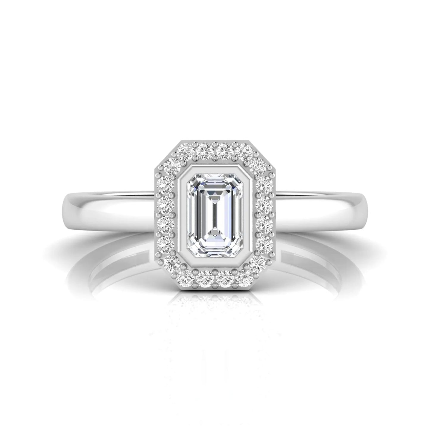 Princess Cluster Prong Set Lab Grown Diamond Engagement Ring