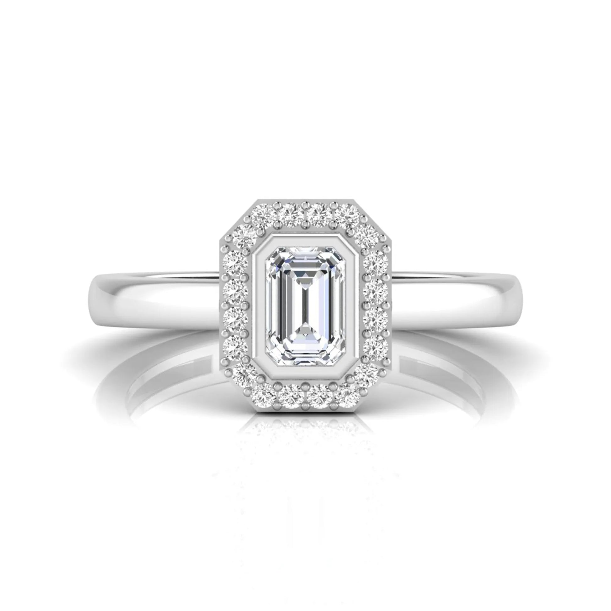 Princess Cluster Prong Set Lab Grown Diamond Engagement Ring