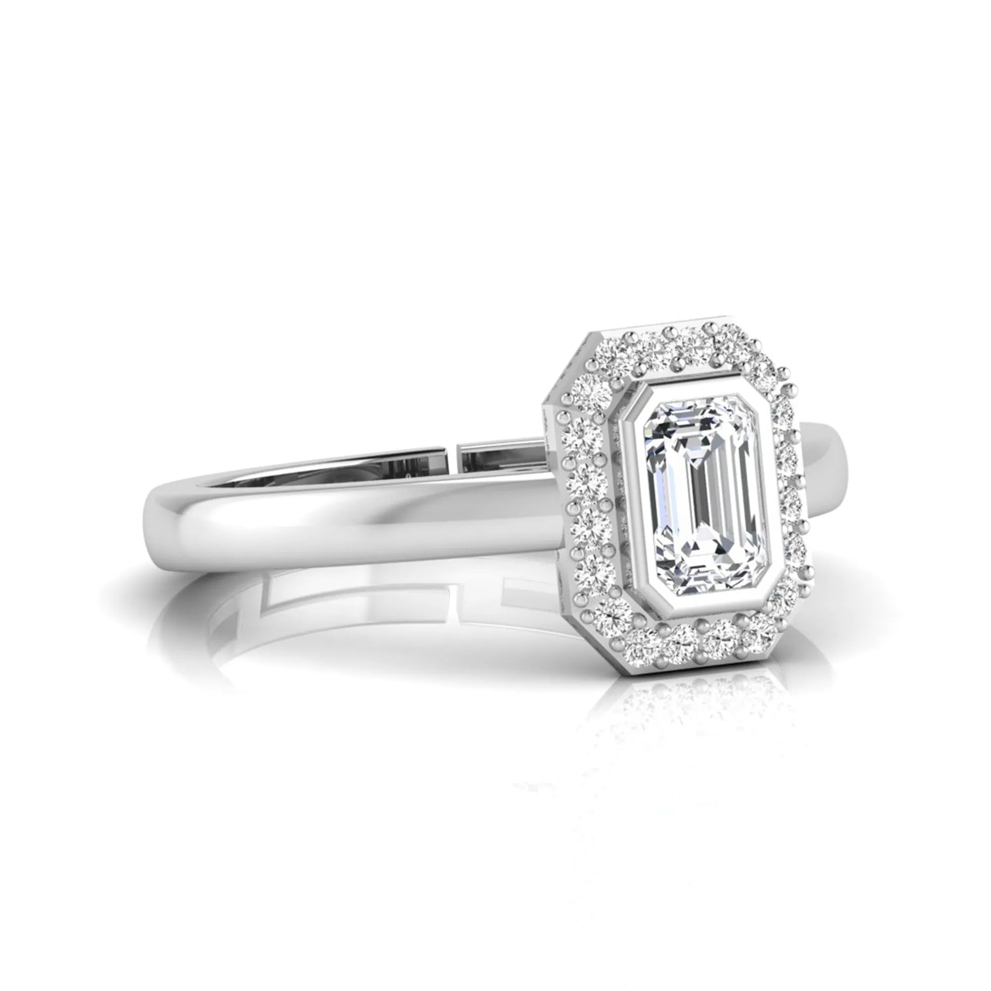Princess Cluster Prong Set Lab Grown Diamond Engagement Ring