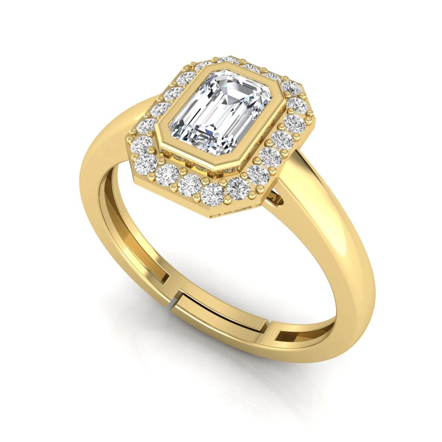 Princess Cluster Prong Set Lab Grown Diamond Engagement Ring