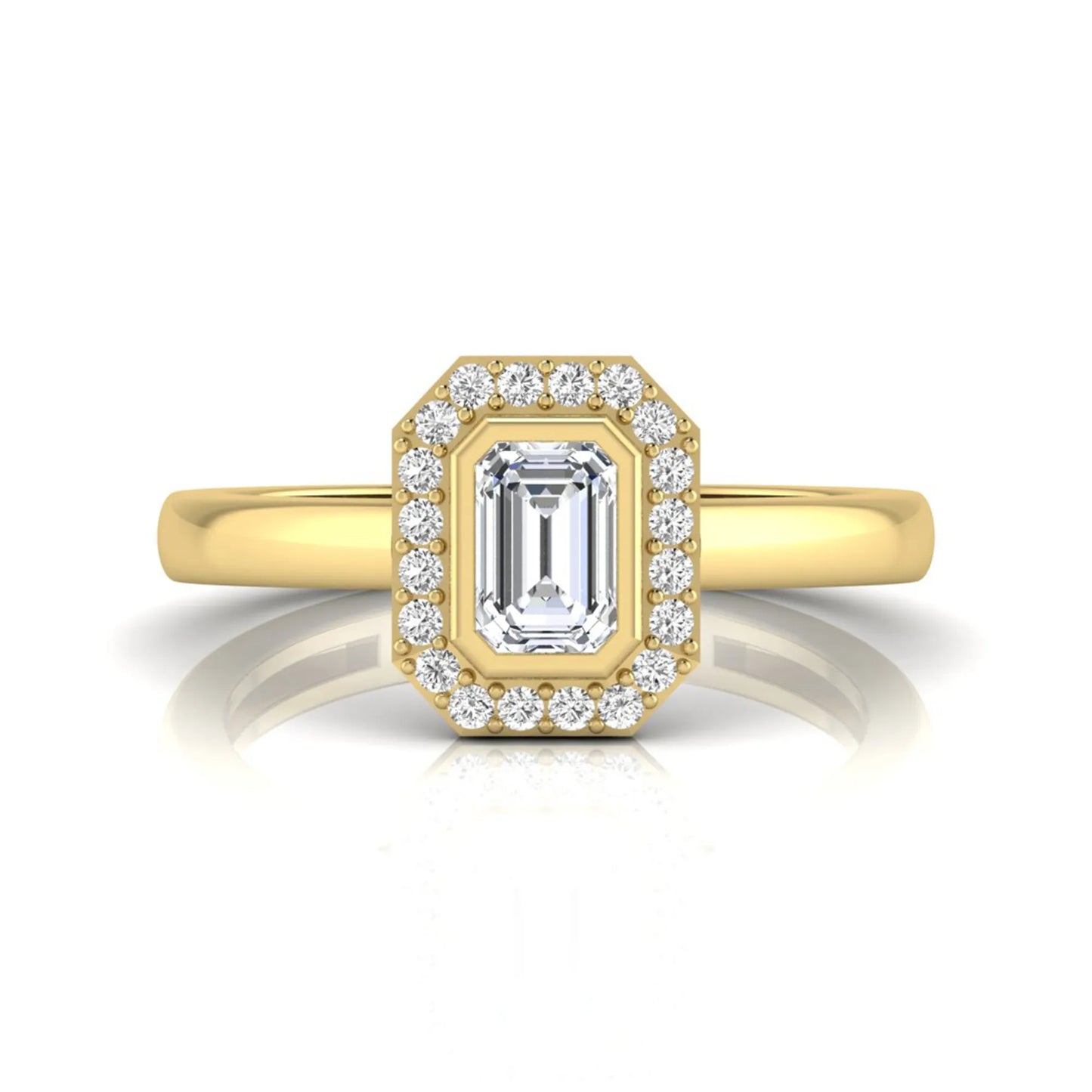 Princess Cluster Prong Set Lab Grown Diamond Engagement Ring