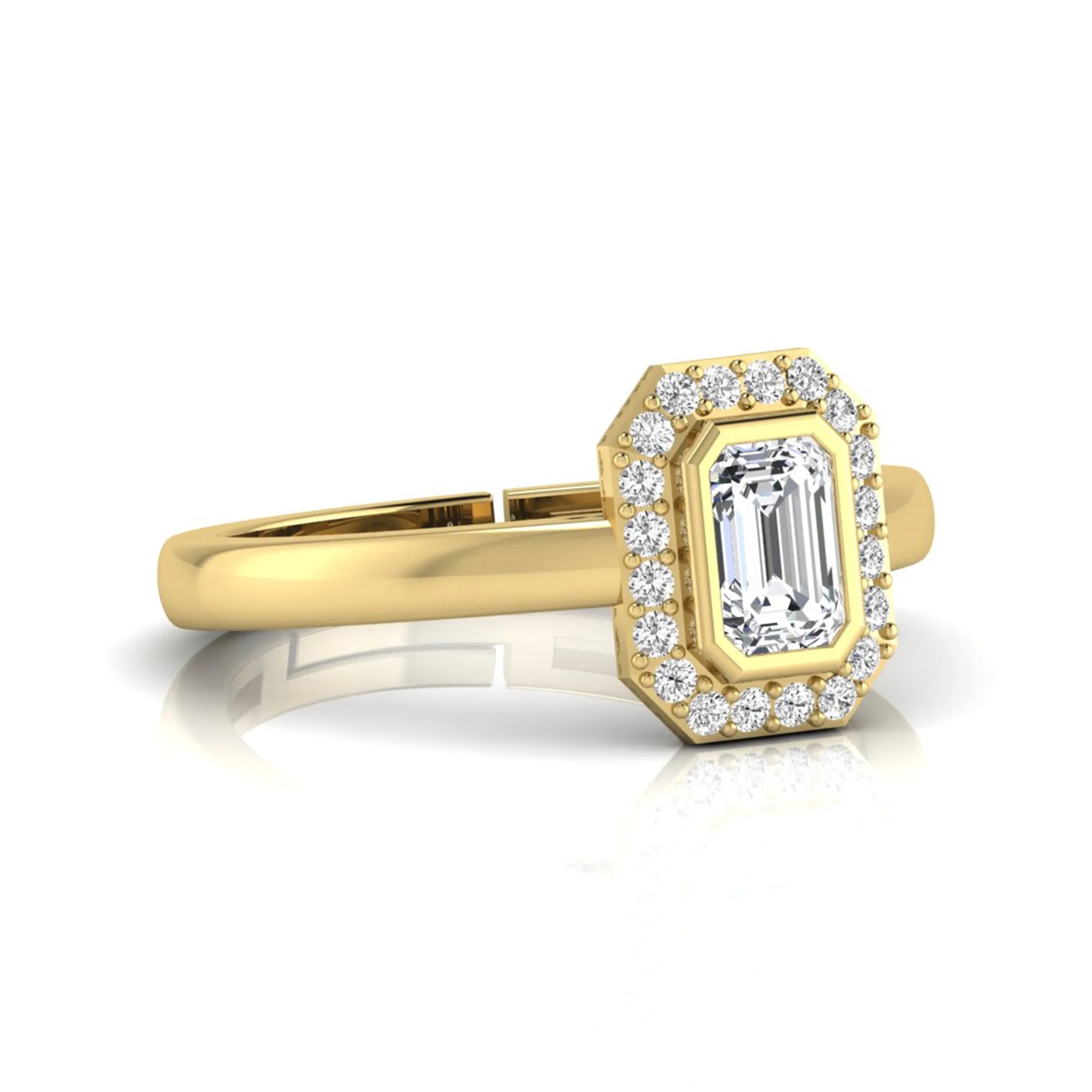 Princess Cluster Prong Set Lab Grown Diamond Engagement Ring