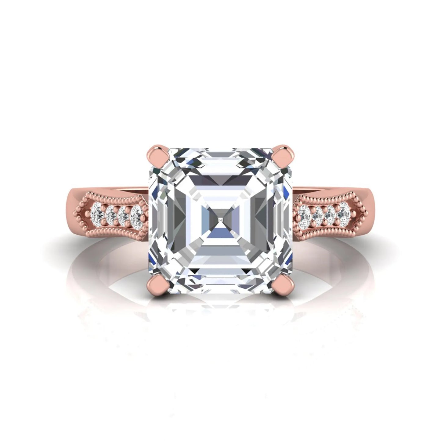 Princess Cluster Prong Set Lab Grown Diamond Engagement Ring