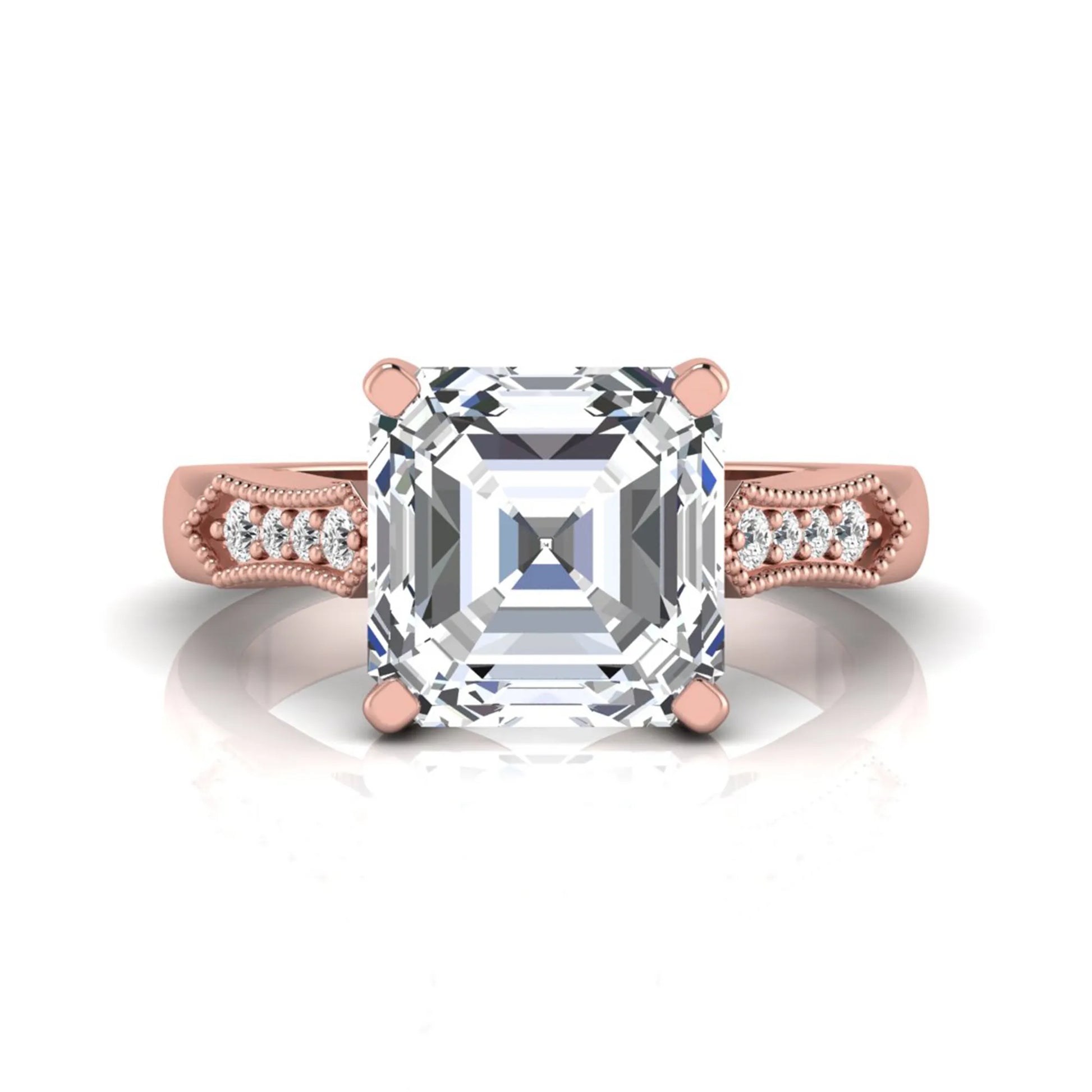 Princess Cluster Prong Set Lab Grown Diamond Engagement Ring