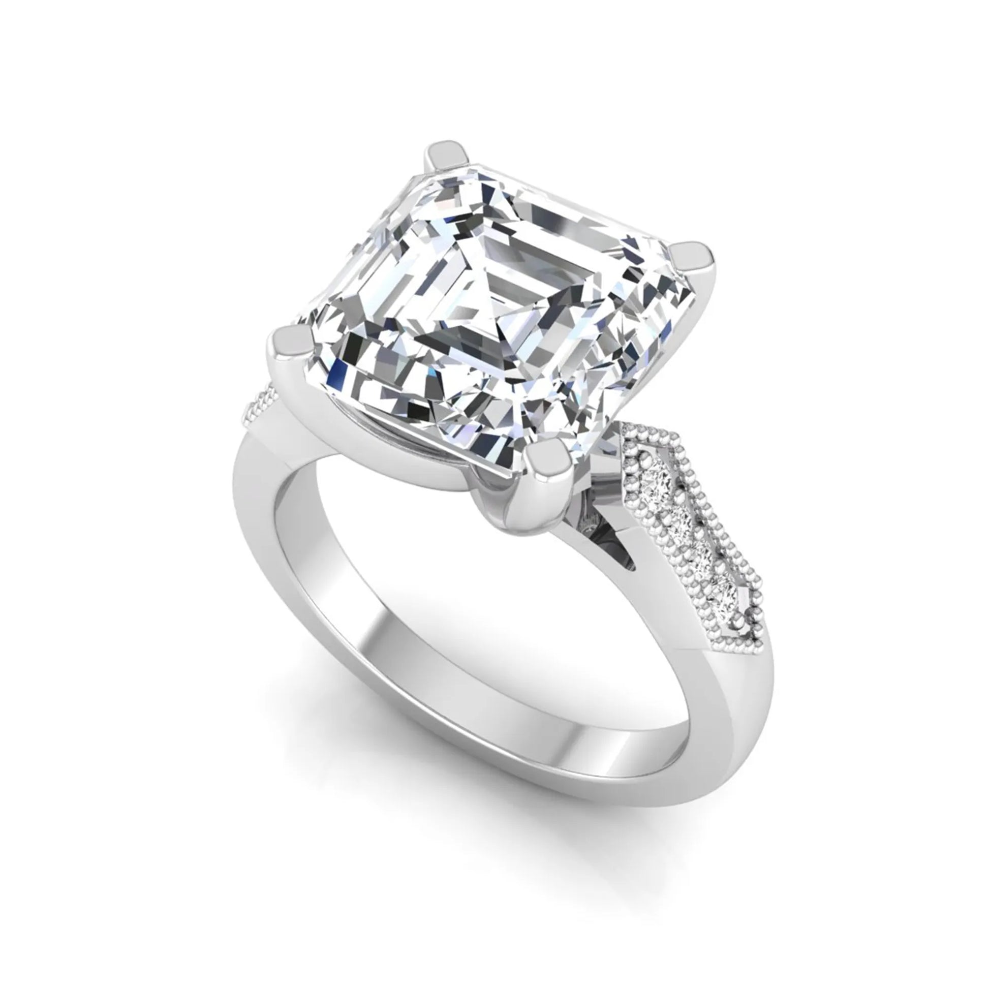 Princess Cluster Prong Set Lab Grown Diamond Engagement Ring
