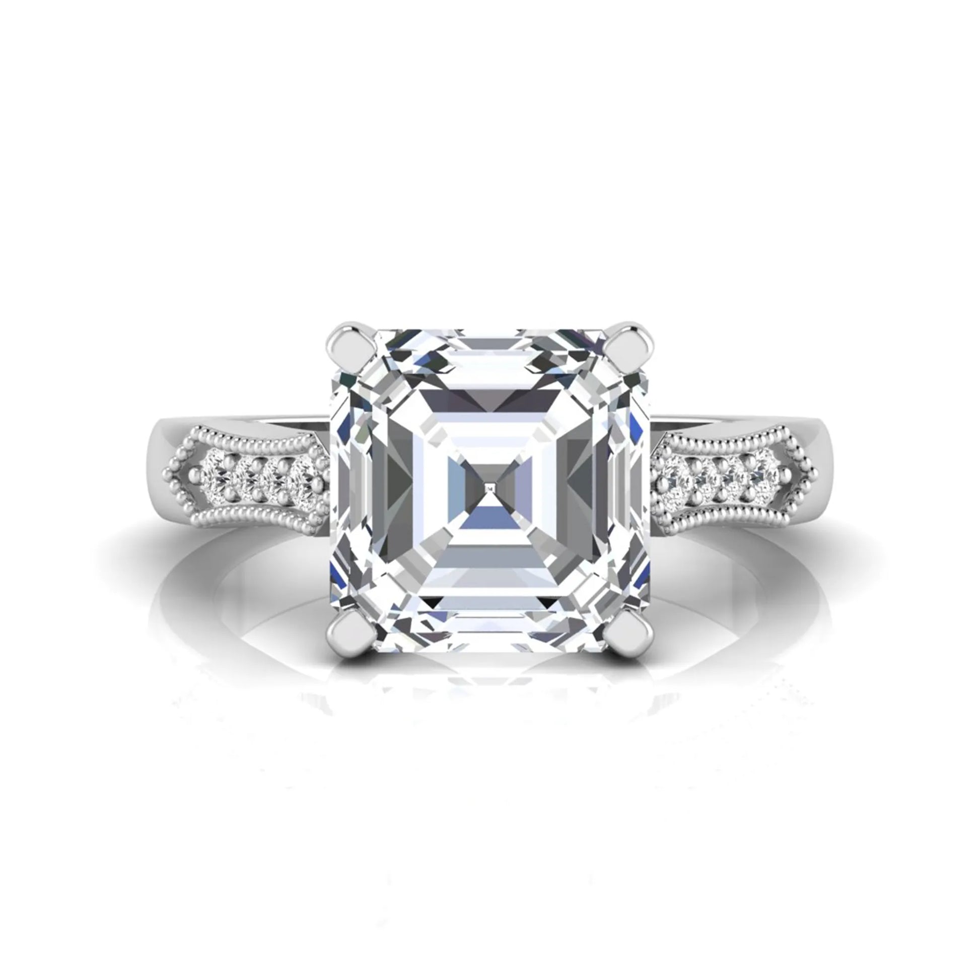 Princess Cluster Prong Set Lab Grown Diamond Engagement Ring