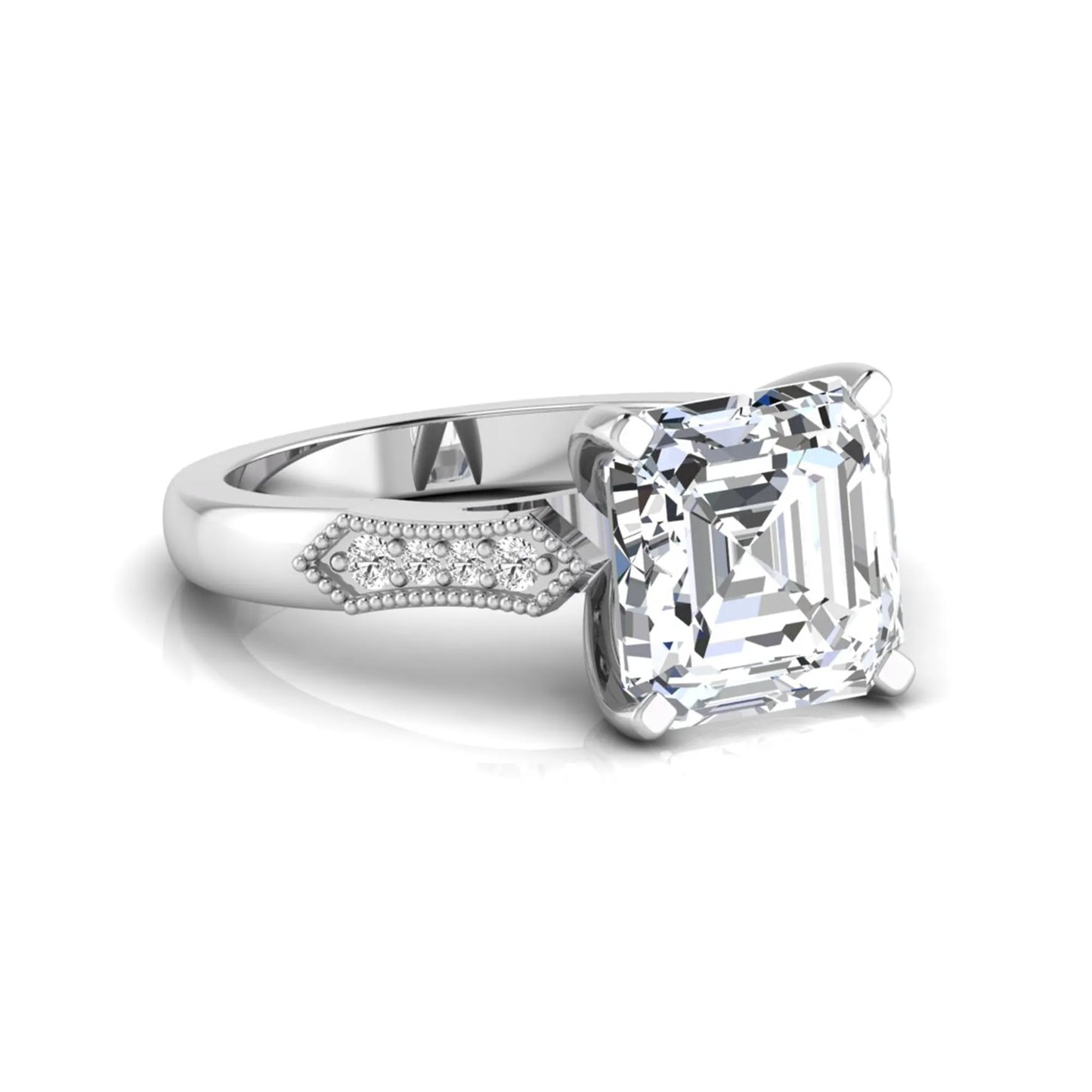 Princess Cluster Prong Set Lab Grown Diamond Engagement Ring