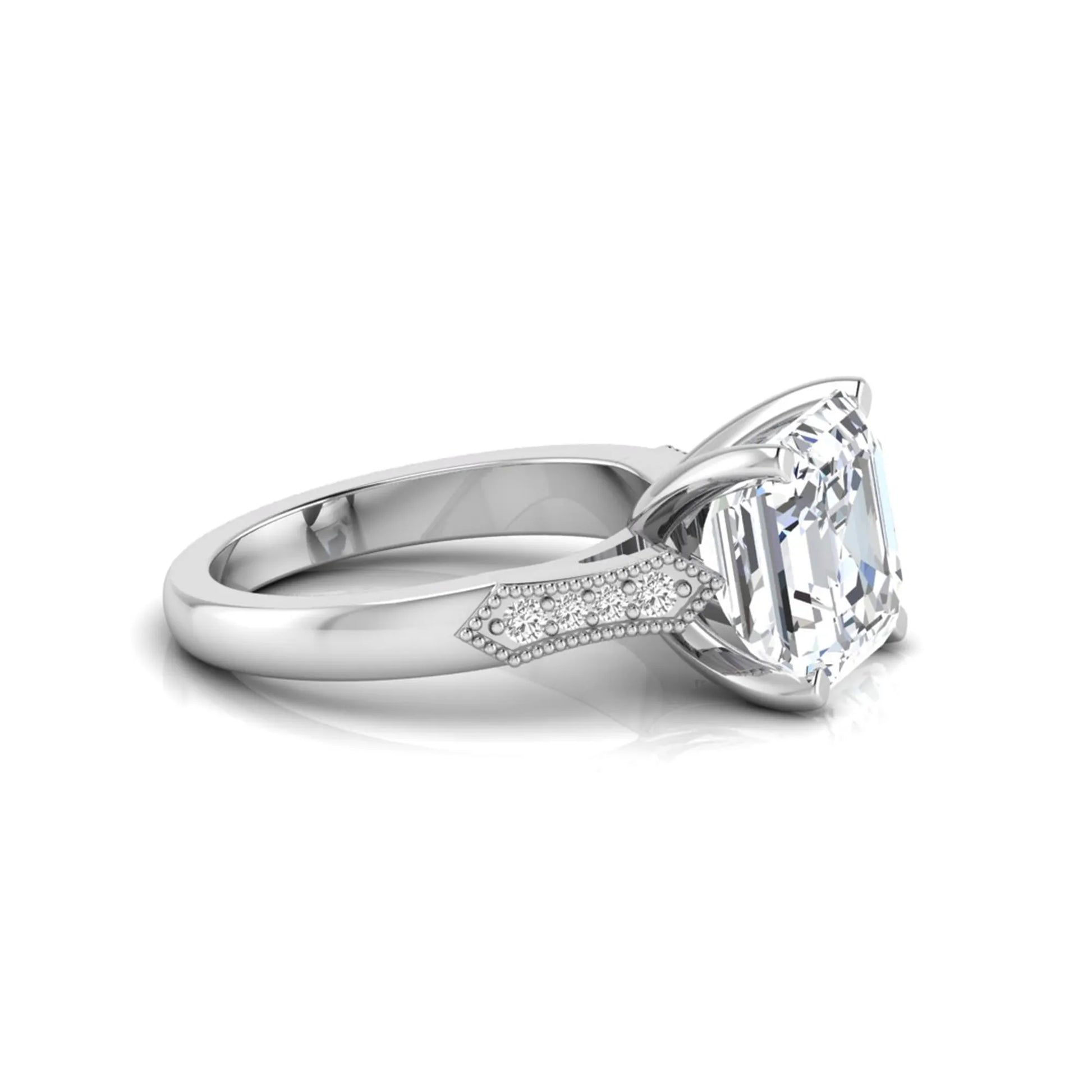 Princess Cluster Prong Set Lab Grown Diamond Engagement Ring