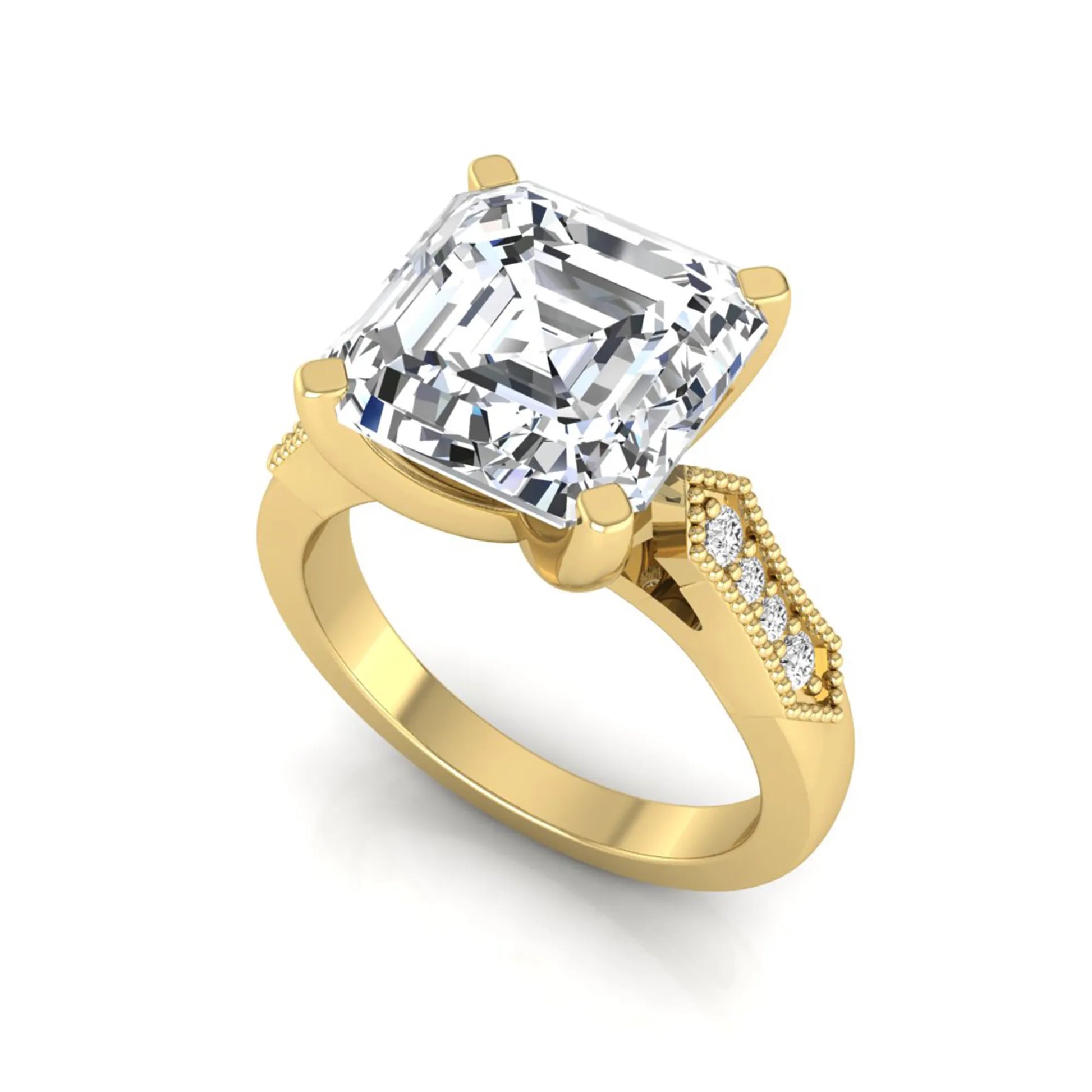 Princess Cluster Prong Set Lab Grown Diamond Engagement Ring