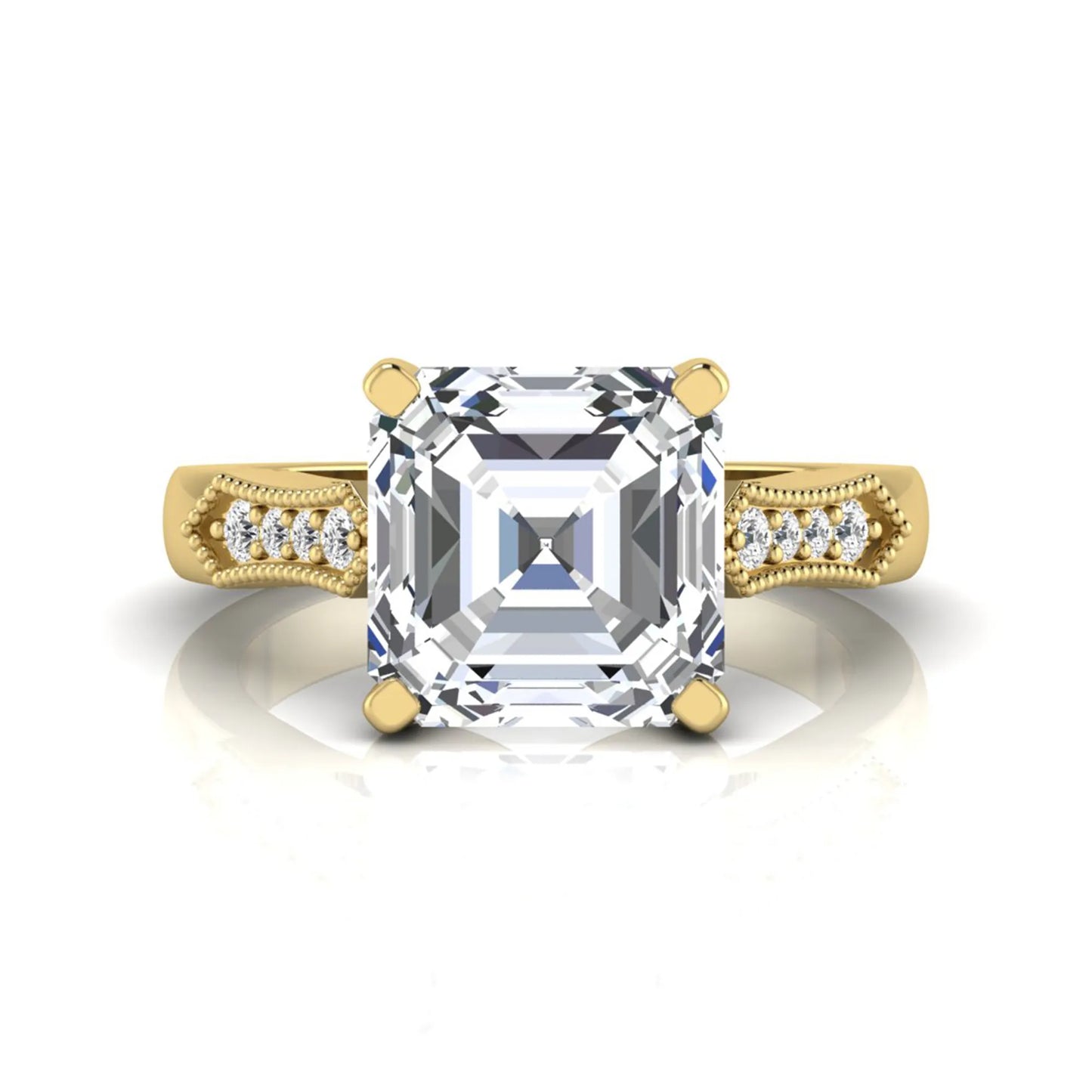 Princess Cluster Prong Set Lab Grown Diamond Engagement Ring