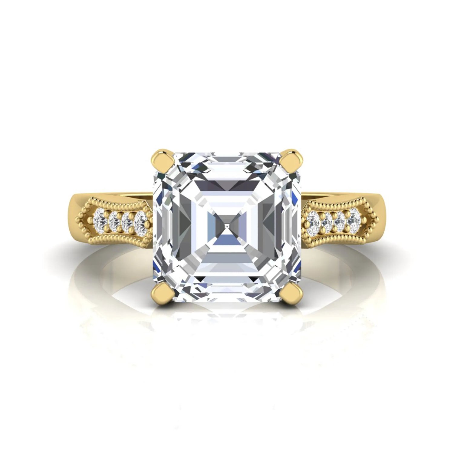 Princess Cluster Prong Set Lab Grown Diamond Engagement Ring
