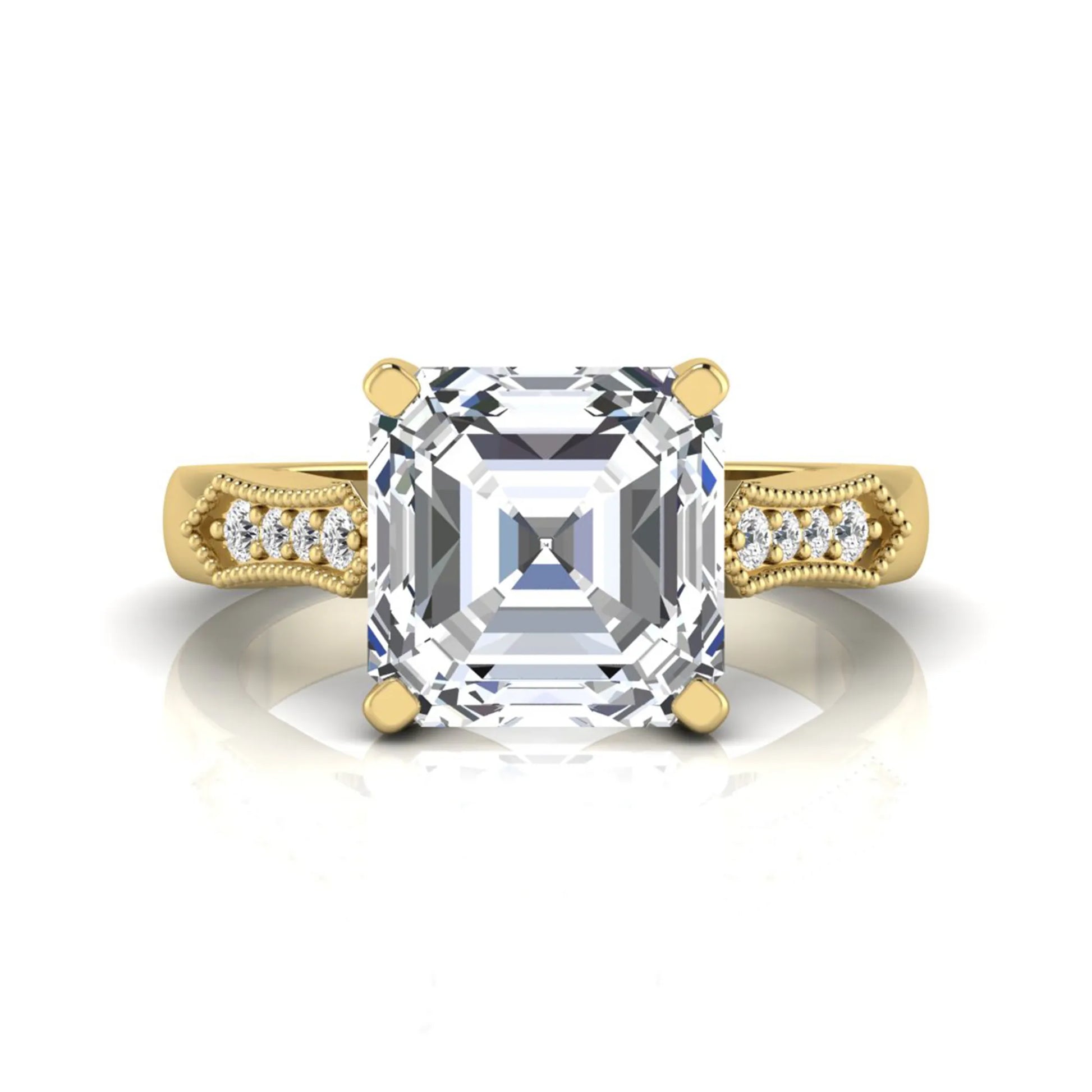 Princess Cluster Prong Set Lab Grown Diamond Engagement Ring
