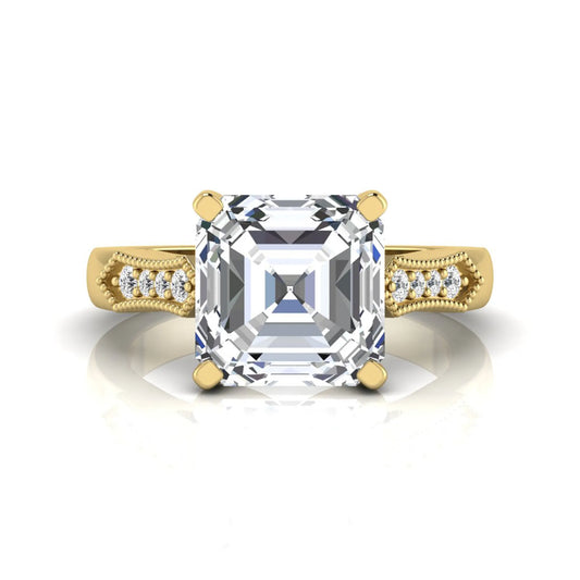 Princess Cluster Prong Set Lab Grown Diamond Engagement Ring