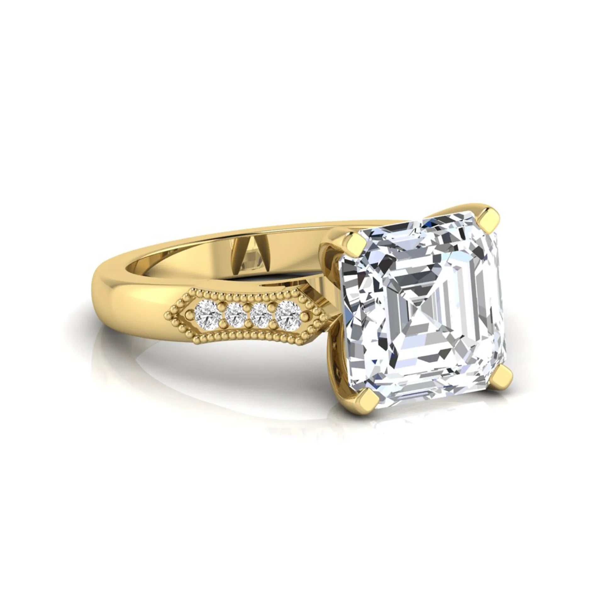 Princess Cluster Prong Set Lab Grown Diamond Engagement Ring