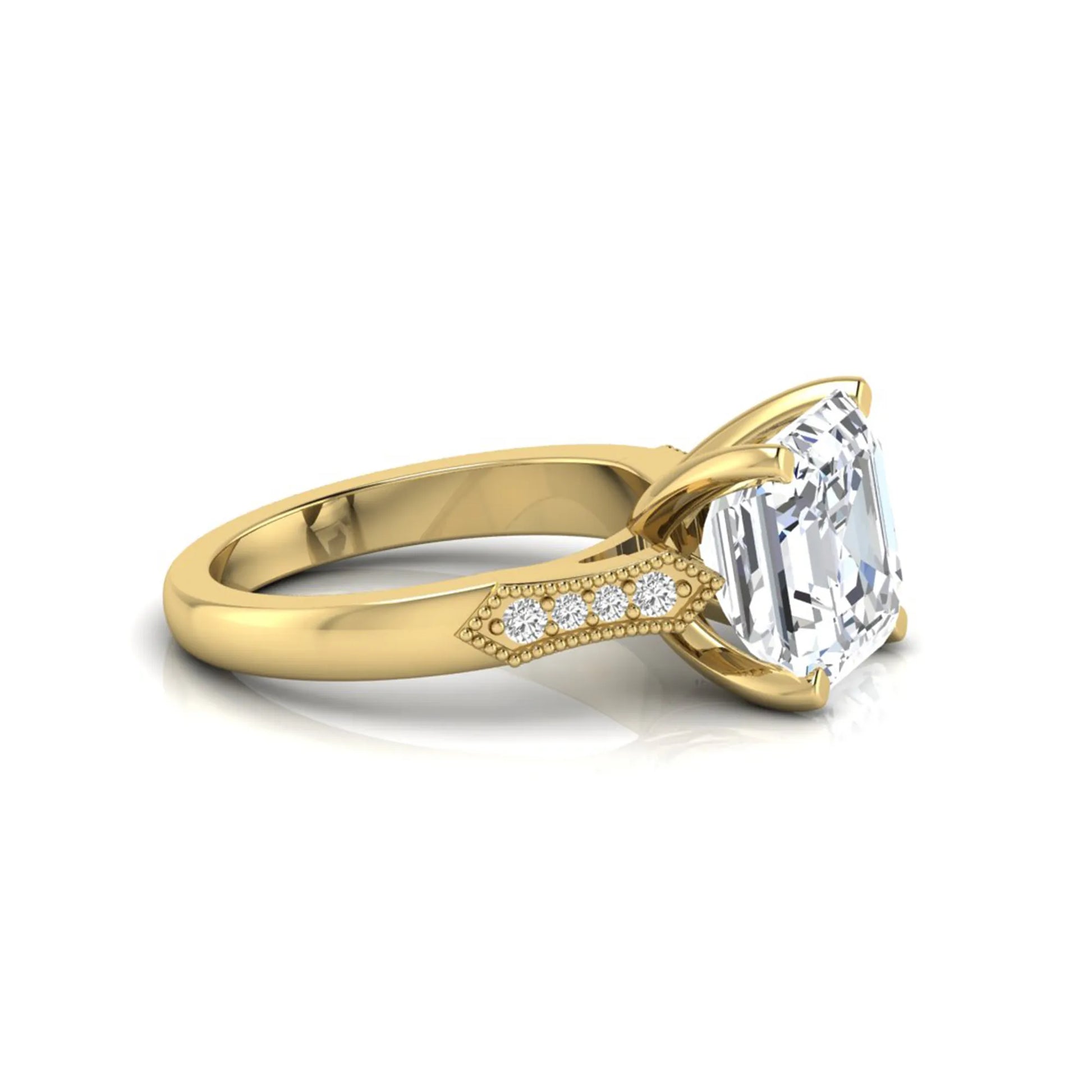 Princess Cluster Prong Set Lab Grown Diamond Engagement Ring