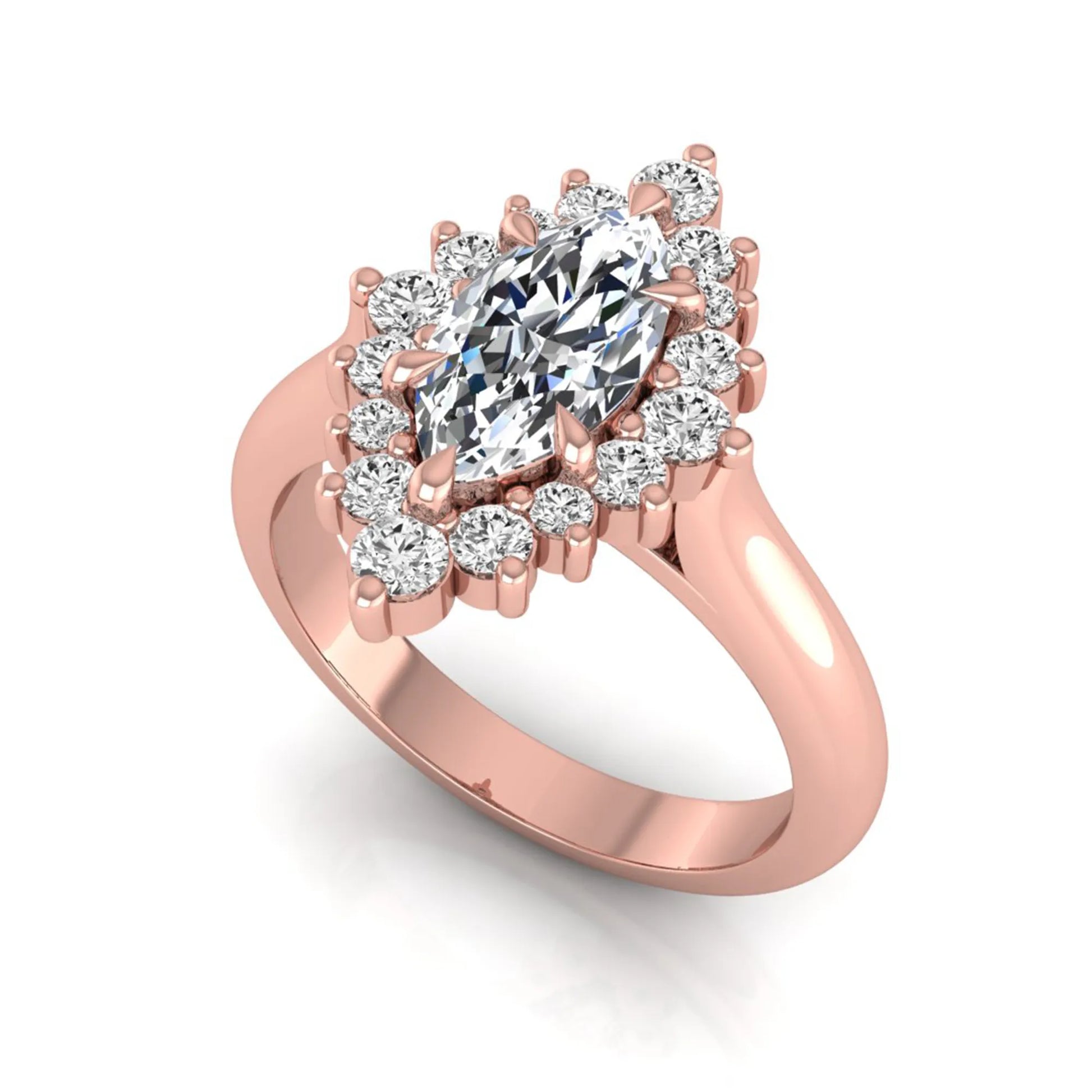 Princess Cluster Prong Set Lab Grown Diamond Engagement Ring