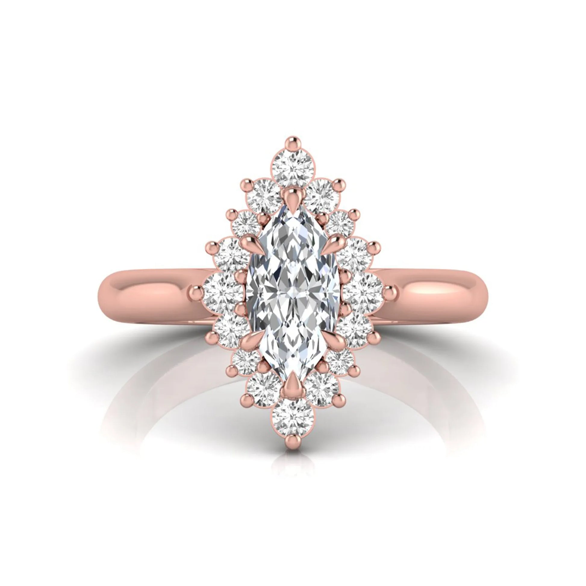 Princess Cluster Prong Set Lab Grown Diamond Engagement Ring