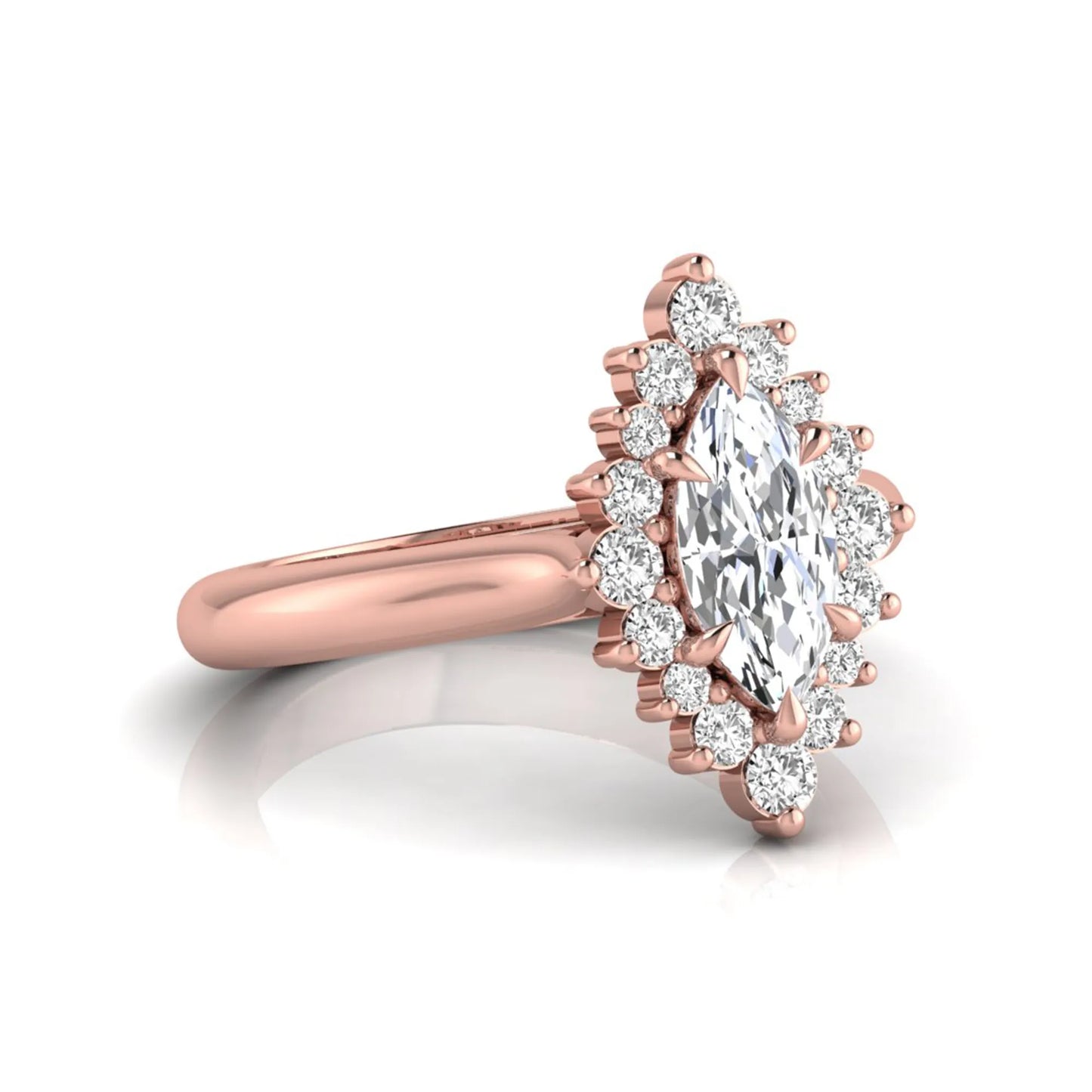 Princess Cluster Prong Set Lab Grown Diamond Engagement Ring