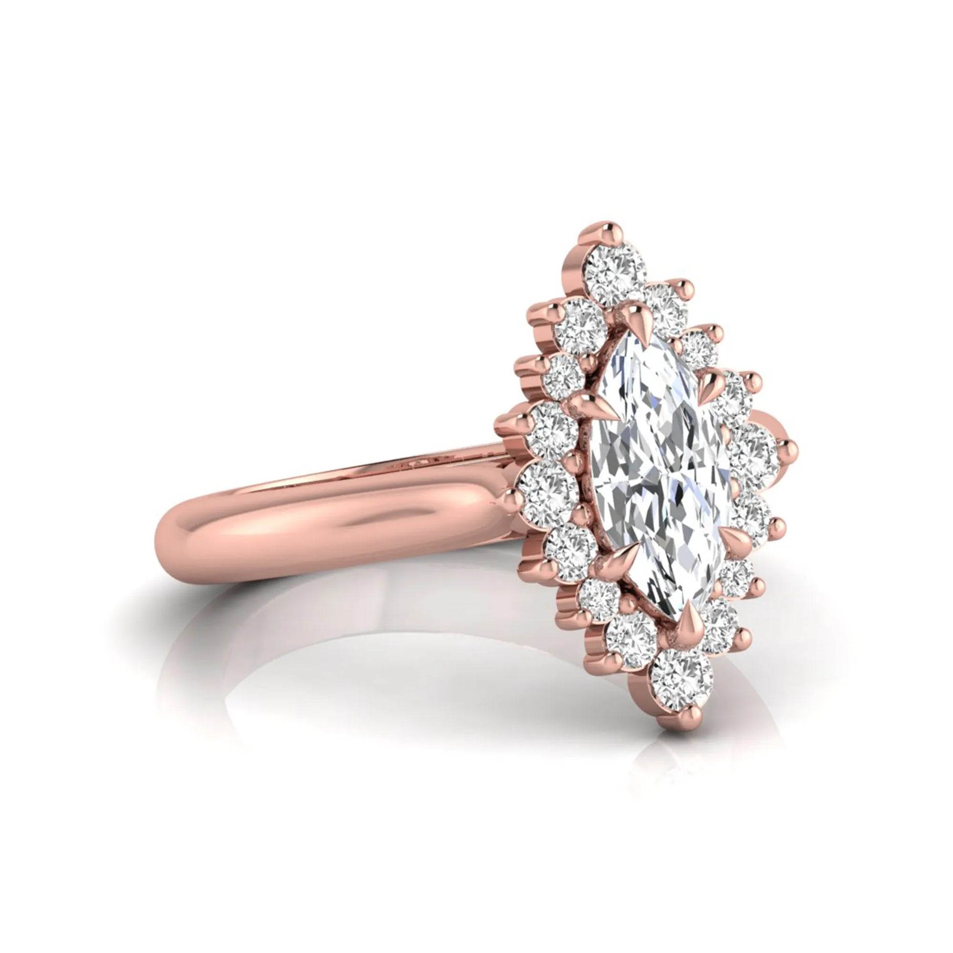 Princess Cluster Prong Set Lab Grown Diamond Engagement Ring