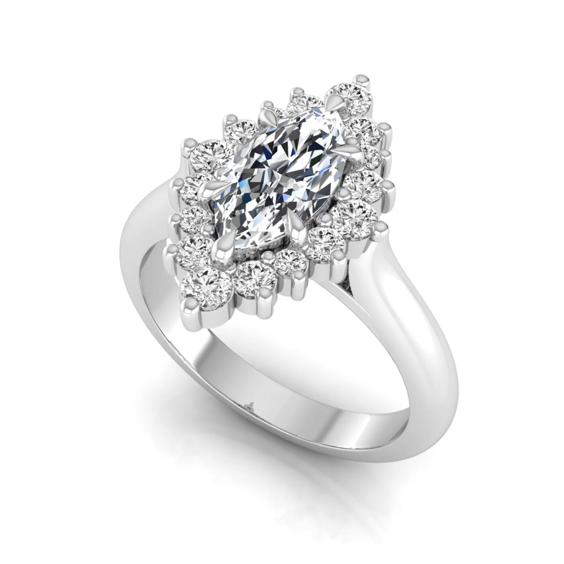 Princess Cluster Prong Set Lab Grown Diamond Engagement Ring