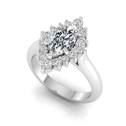 Princess Cluster Prong Set Lab Grown Diamond Engagement Ring
