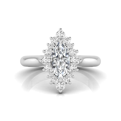 Princess Cluster Prong Set Lab Grown Diamond Engagement Ring