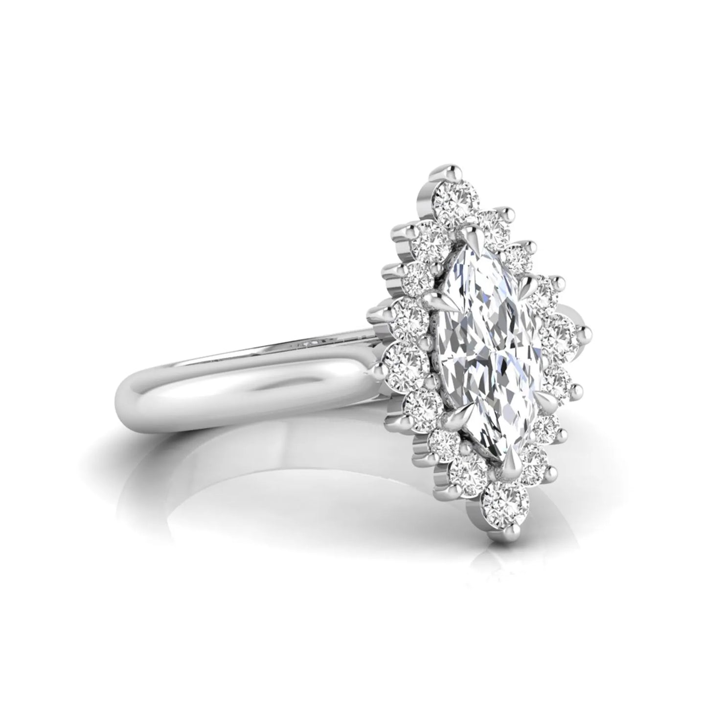 Princess Cluster Prong Set Lab Grown Diamond Engagement Ring