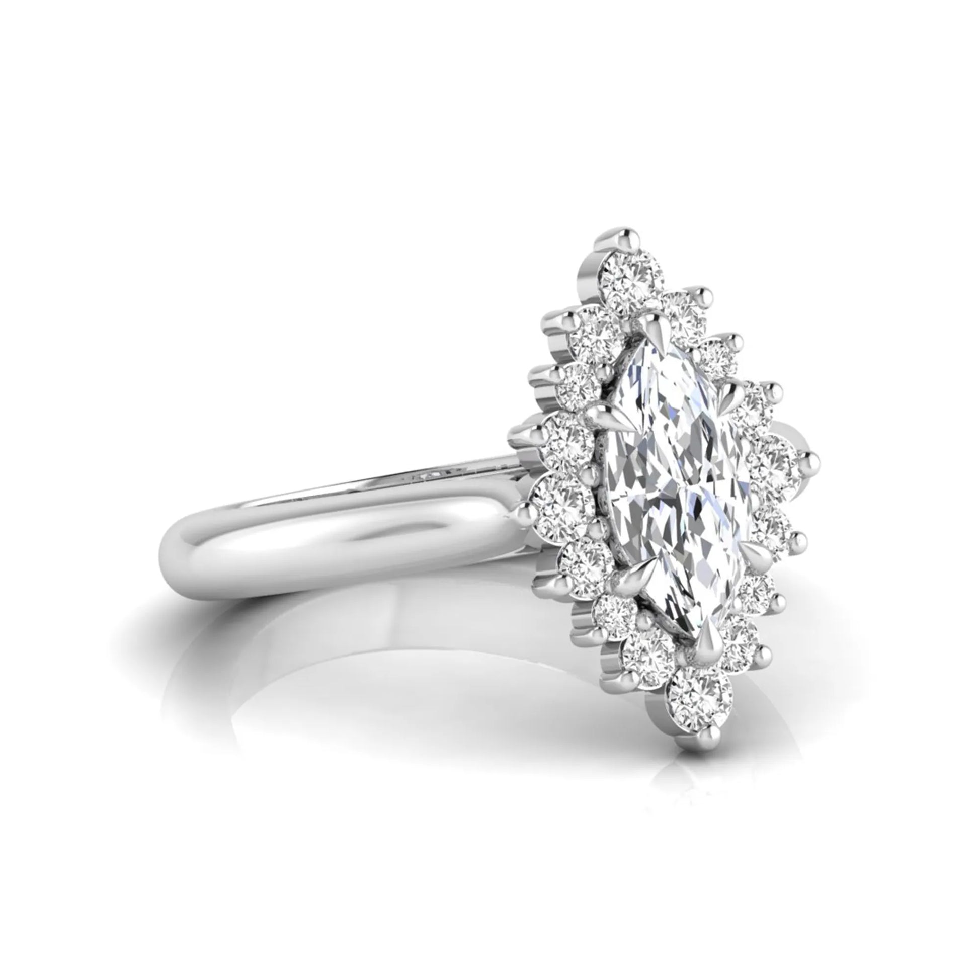 Princess Cluster Prong Set Lab Grown Diamond Engagement Ring