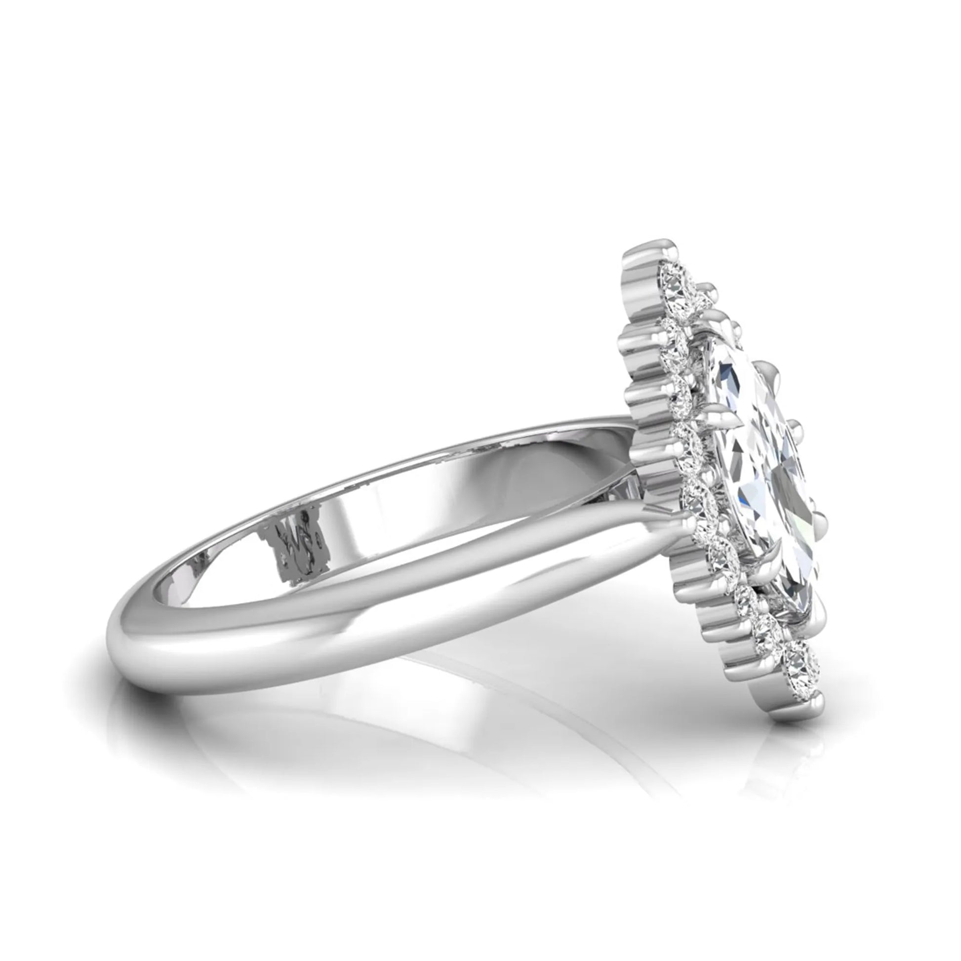 Princess Cluster Prong Set Lab Grown Diamond Engagement Ring