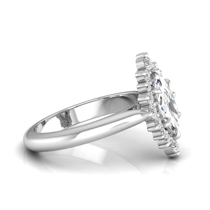Princess Cluster Prong Set Lab Grown Diamond Engagement Ring