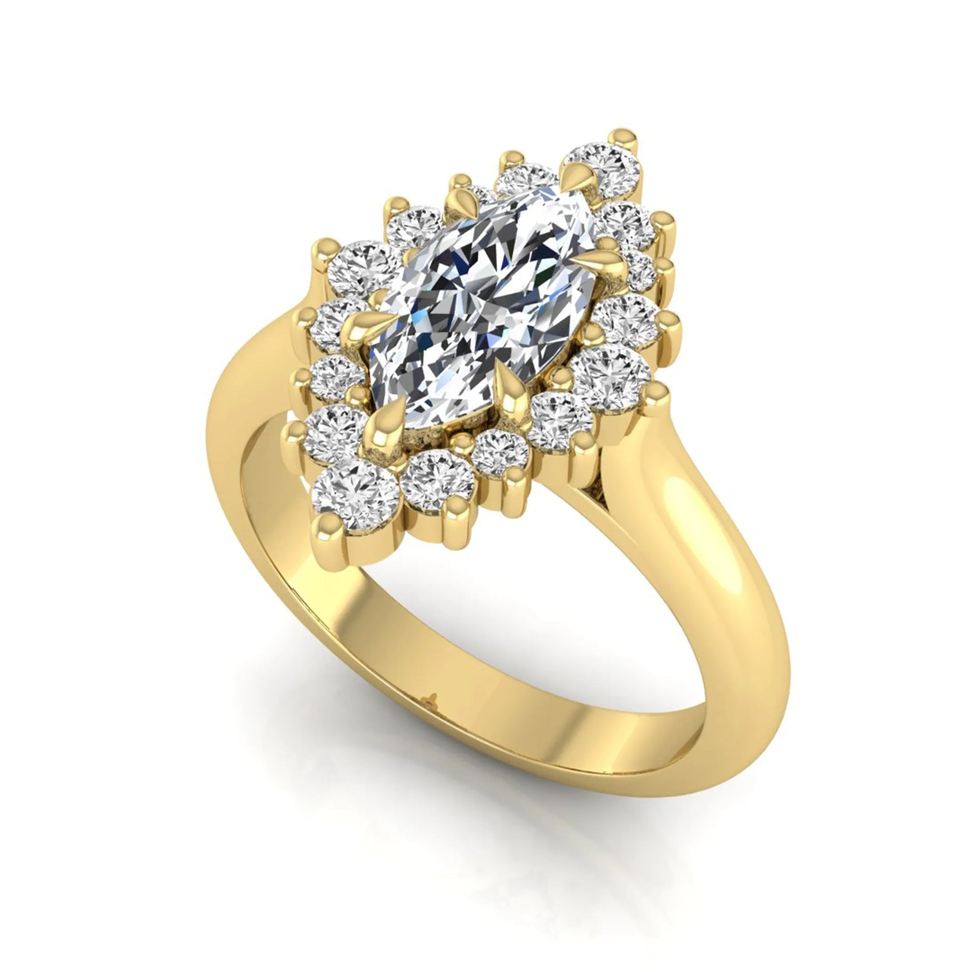 Princess Cluster Prong Set Lab Grown Diamond Engagement Ring