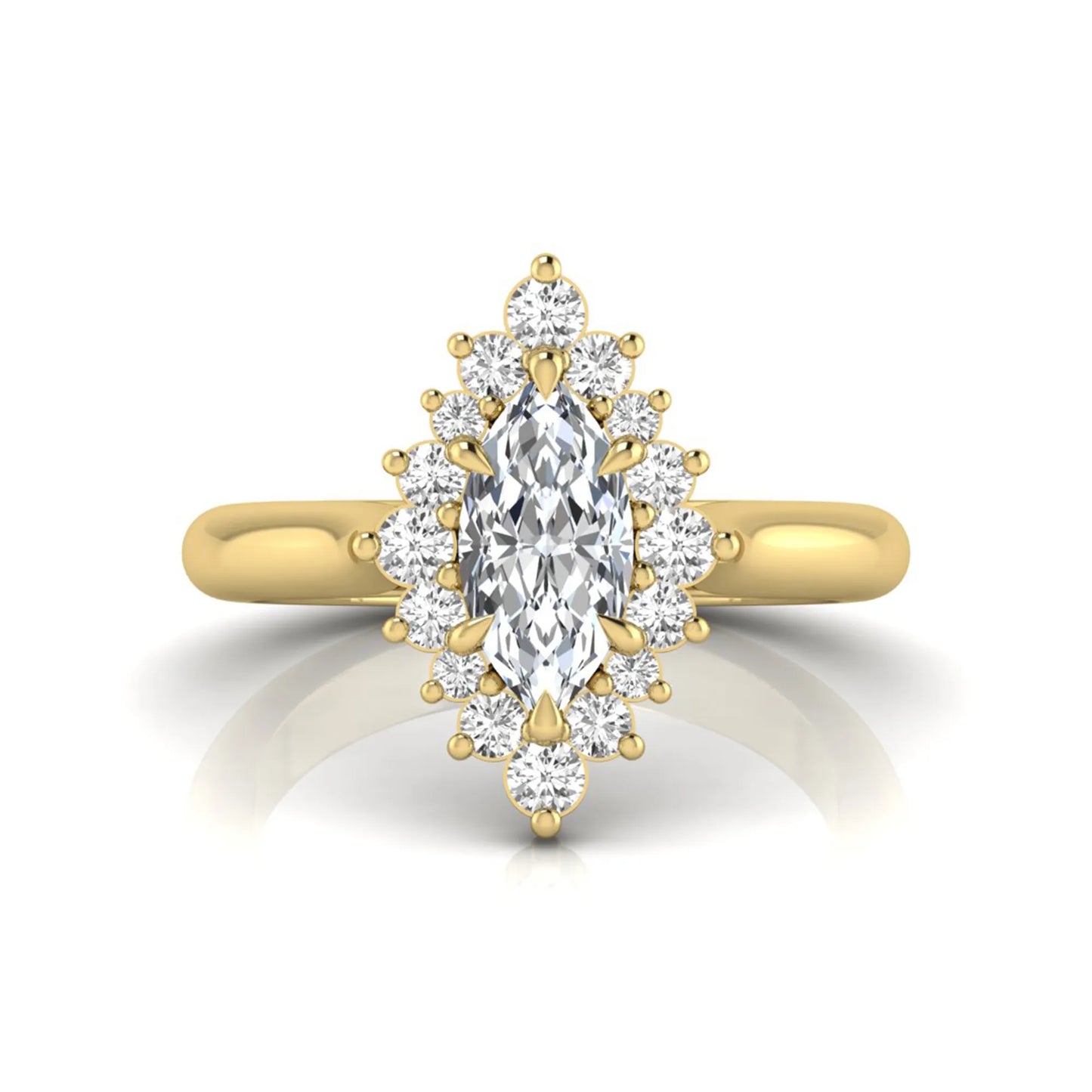 Princess Cluster Prong Set Lab Grown Diamond Engagement Ring