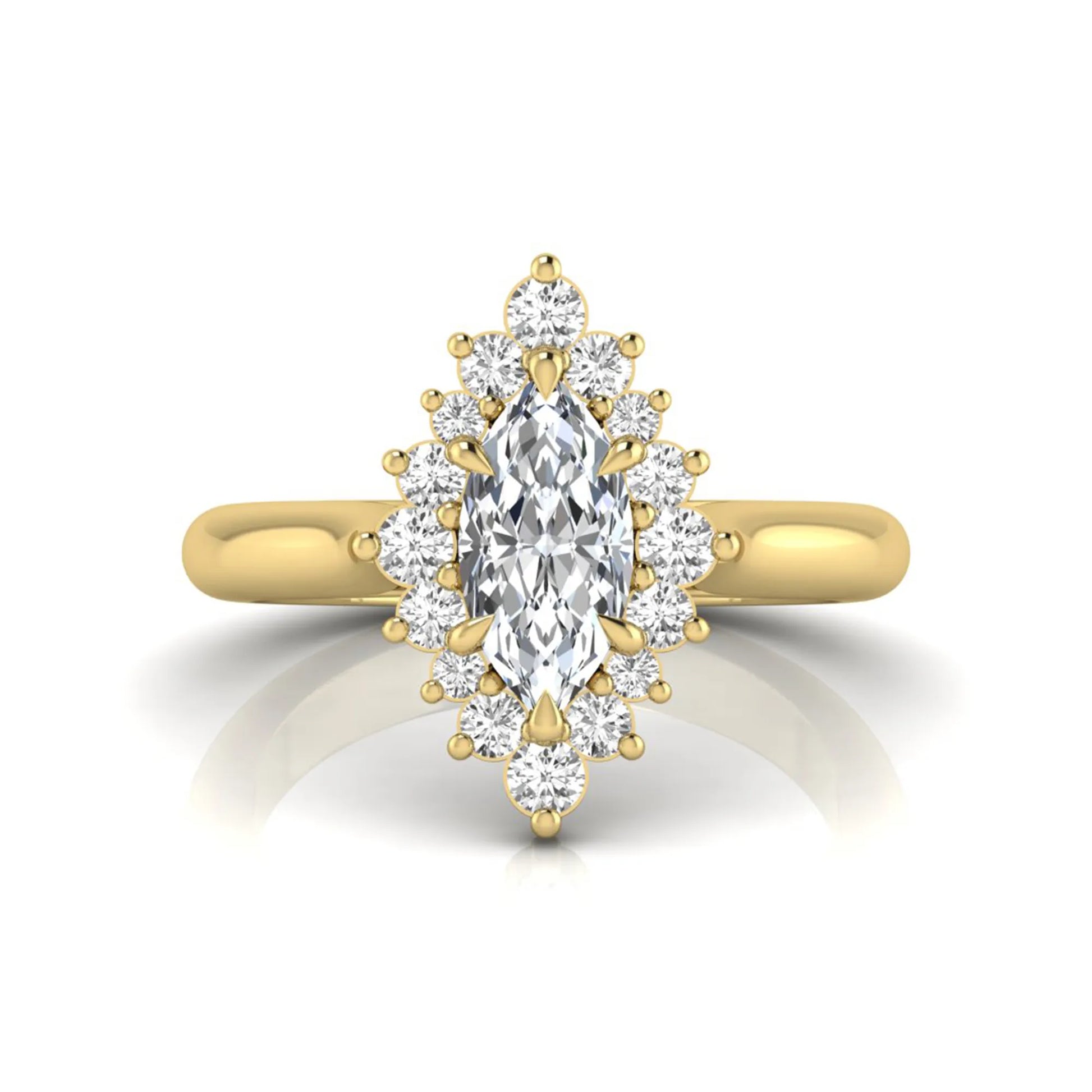 Princess Cluster Prong Set Lab Grown Diamond Engagement Ring
