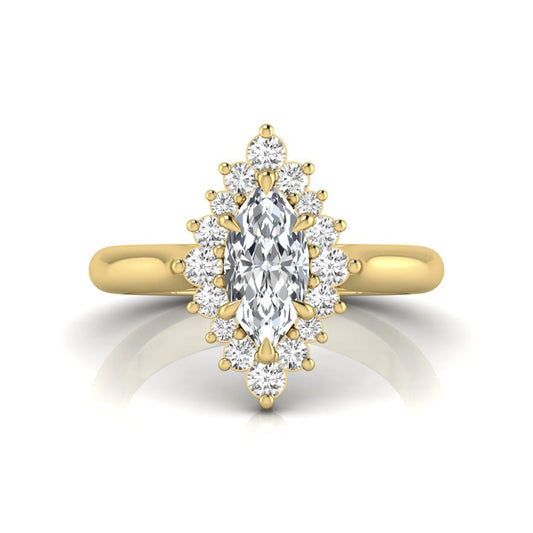 Princess Cluster Prong Set Lab Grown Diamond Engagement Ring