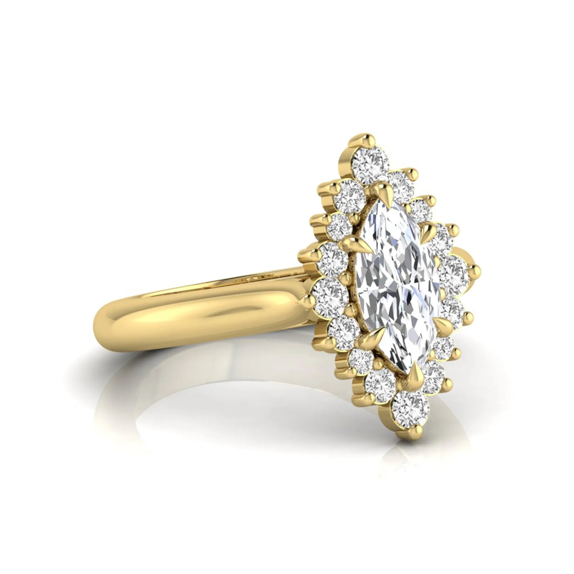 Princess Cluster Prong Set Lab Grown Diamond Engagement Ring