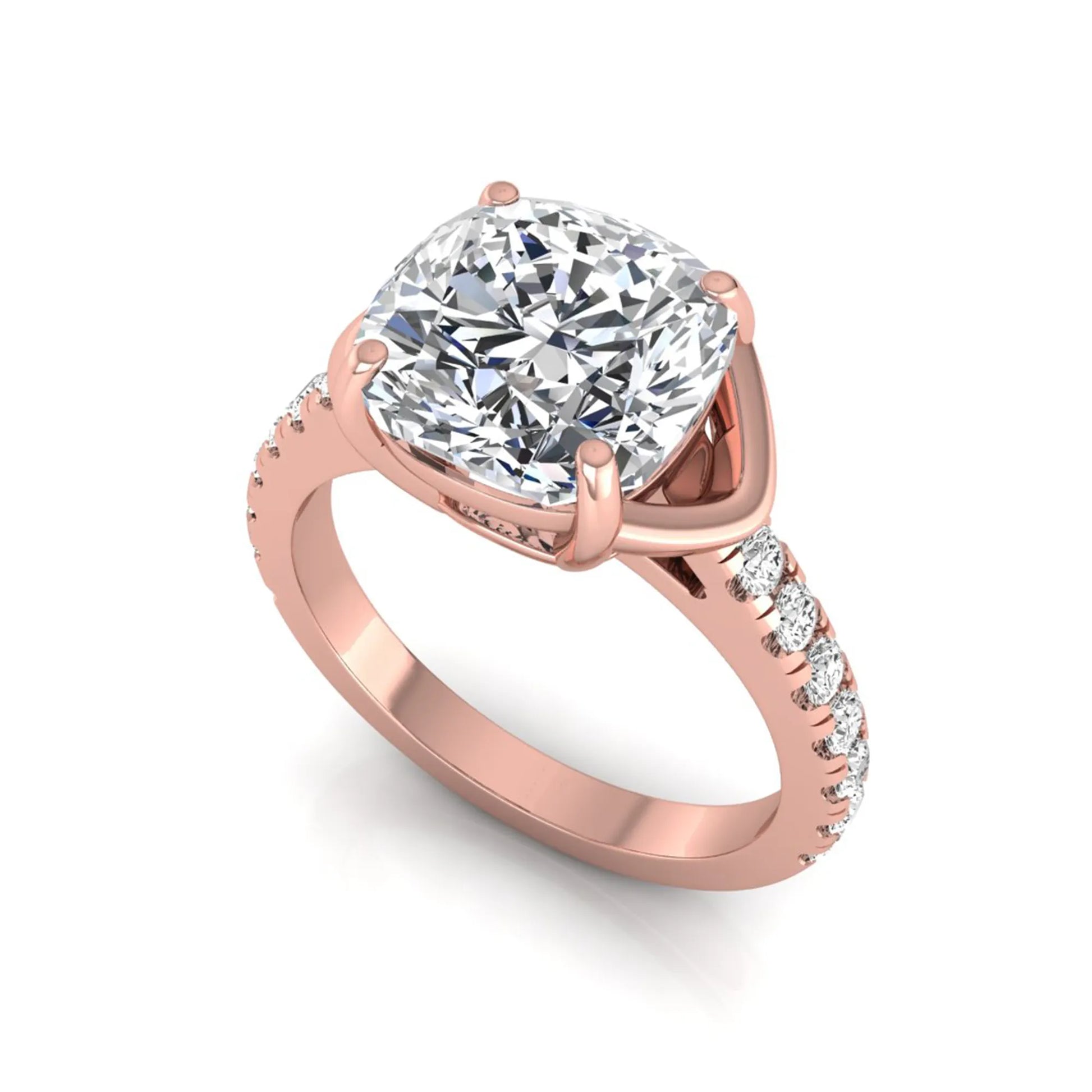 Princess Cluster Prong Set Lab Grown Diamond Engagement Ring