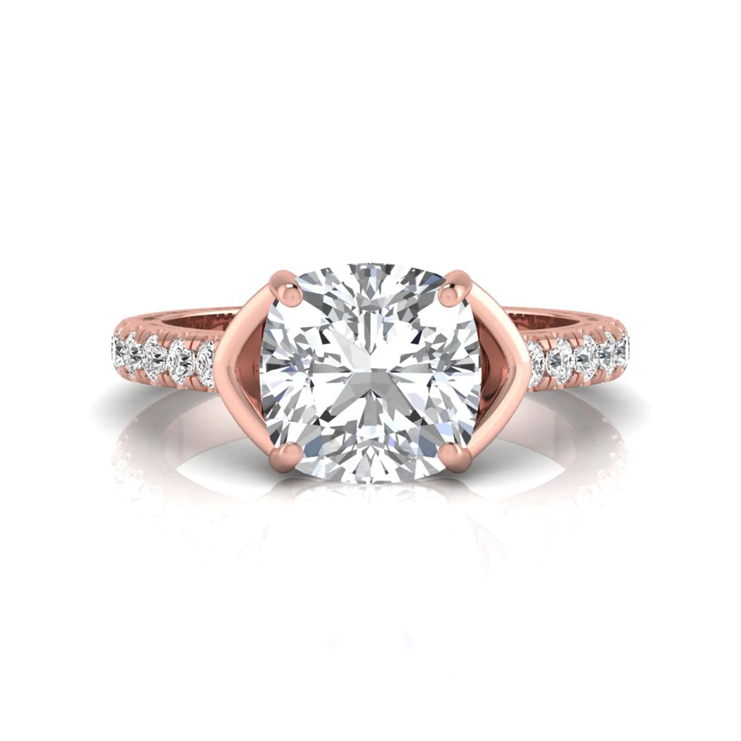Princess Cluster Prong Set Lab Grown Diamond Engagement Ring