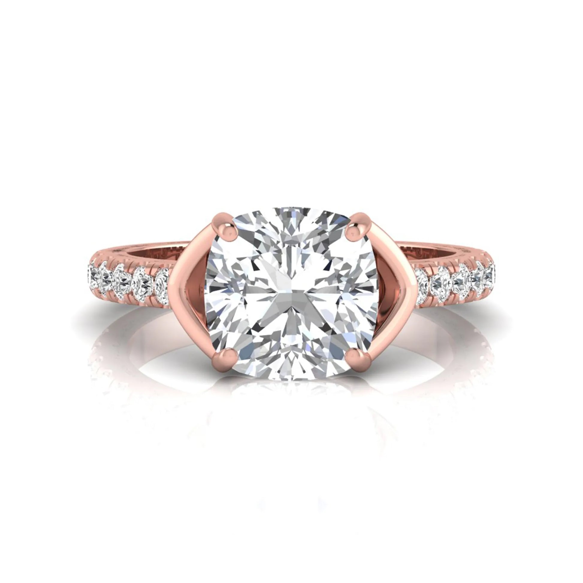 Princess Cluster Prong Set Lab Grown Diamond Engagement Ring