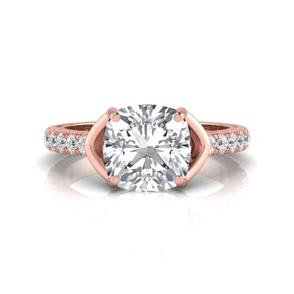 Princess Cluster Prong Set Lab Grown Diamond Engagement Ring