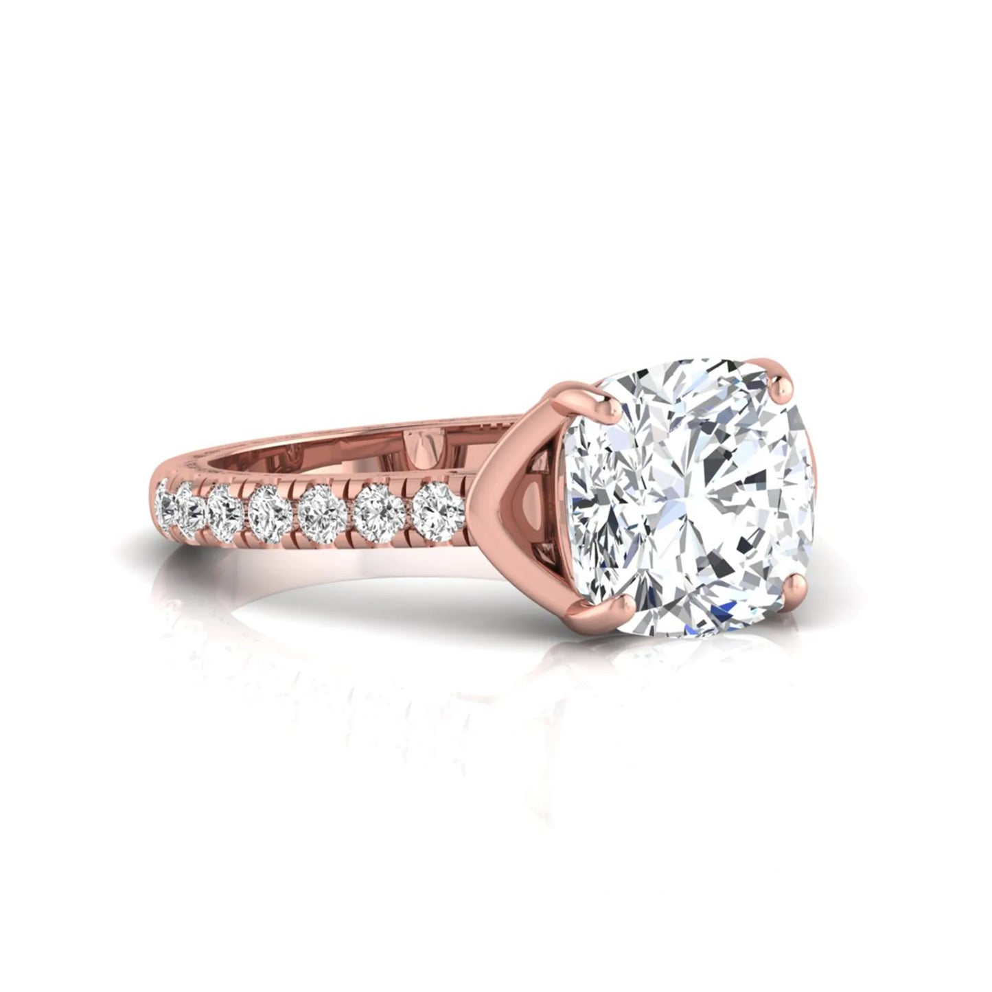 Princess Cluster Prong Set Lab Grown Diamond Engagement Ring