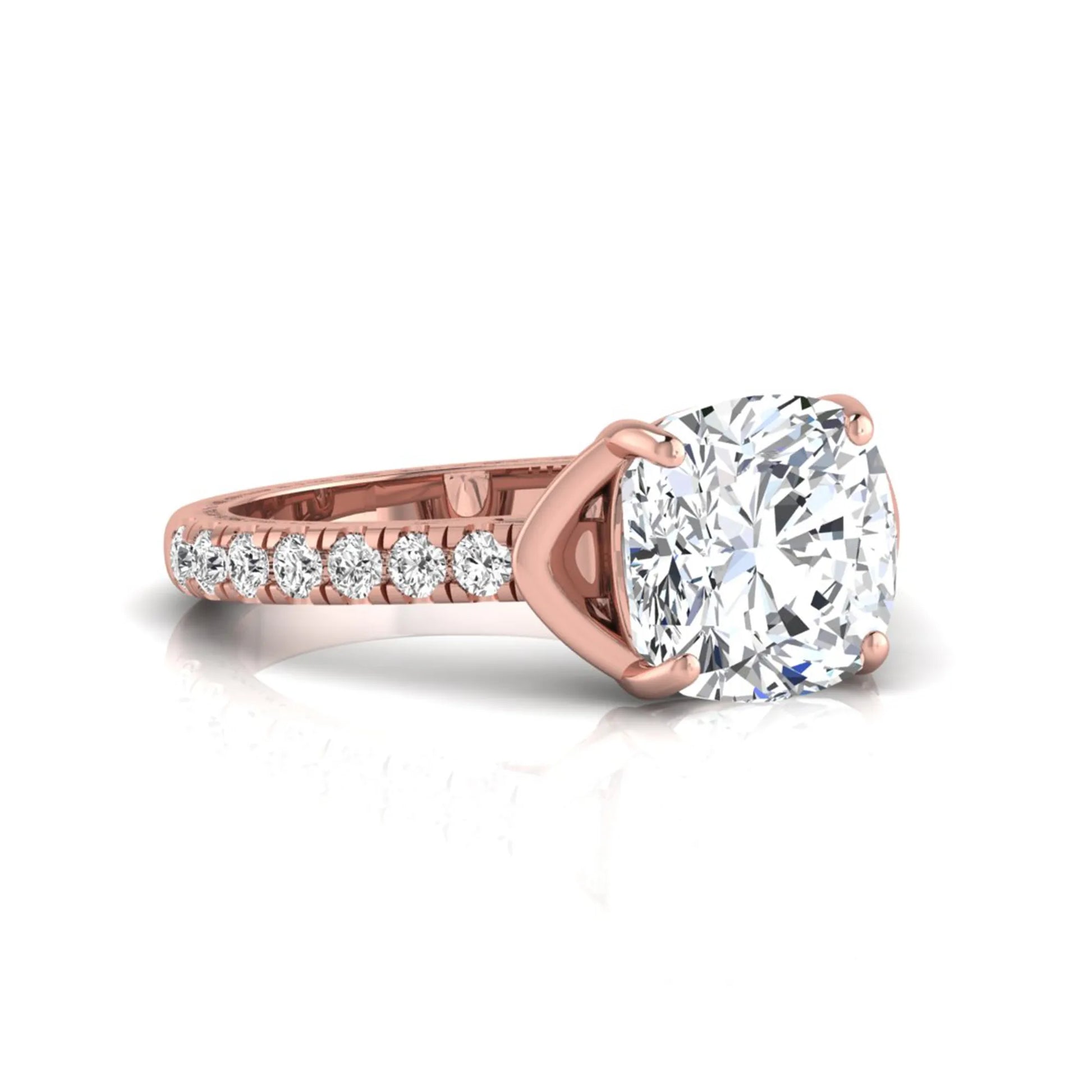 Princess Cluster Prong Set Lab Grown Diamond Engagement Ring