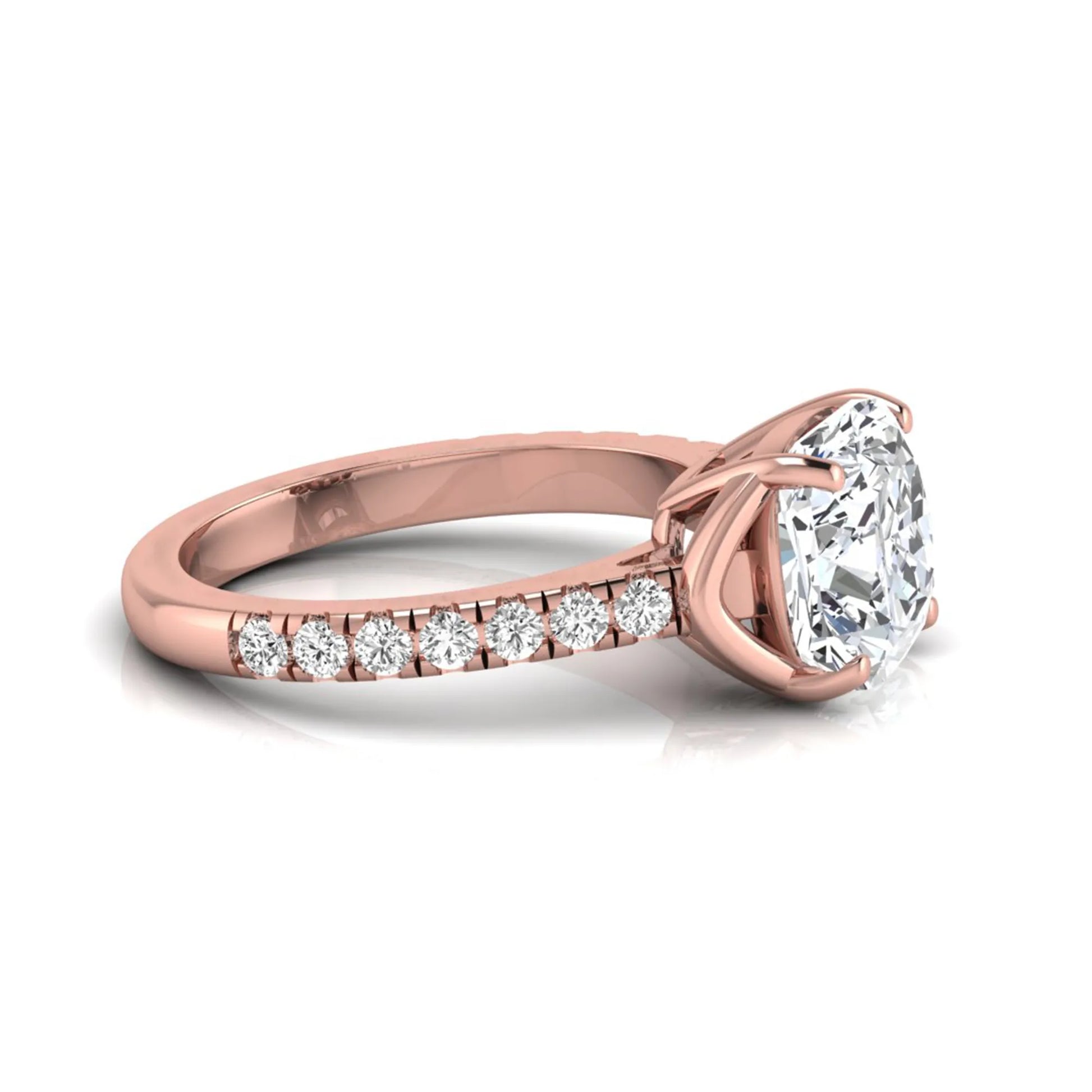 Princess Cluster Prong Set Lab Grown Diamond Engagement Ring