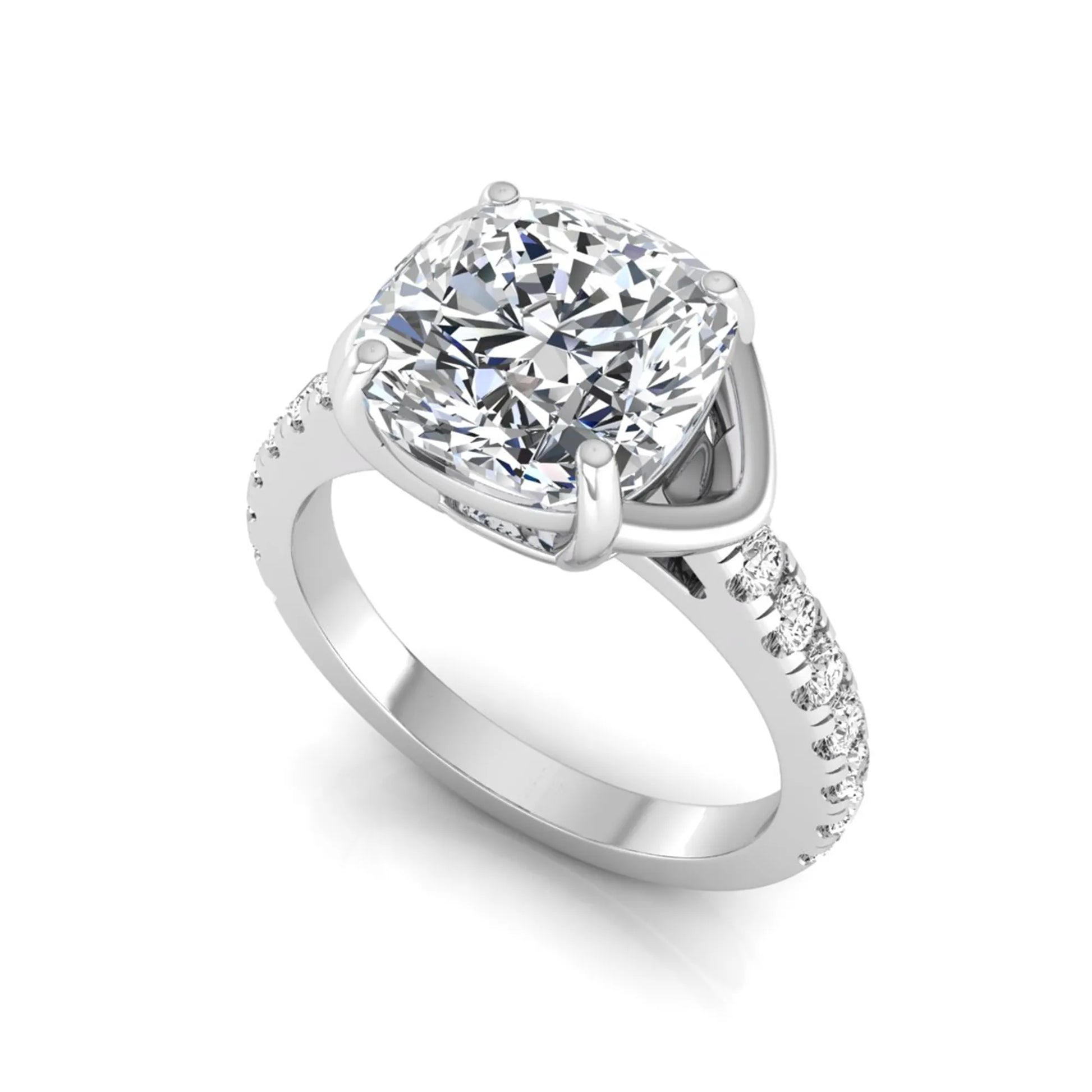 Princess Cluster Prong Set Lab Grown Diamond Engagement Ring