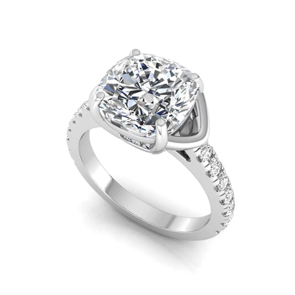 Princess Cluster Prong Set Lab Grown Diamond Engagement Ring