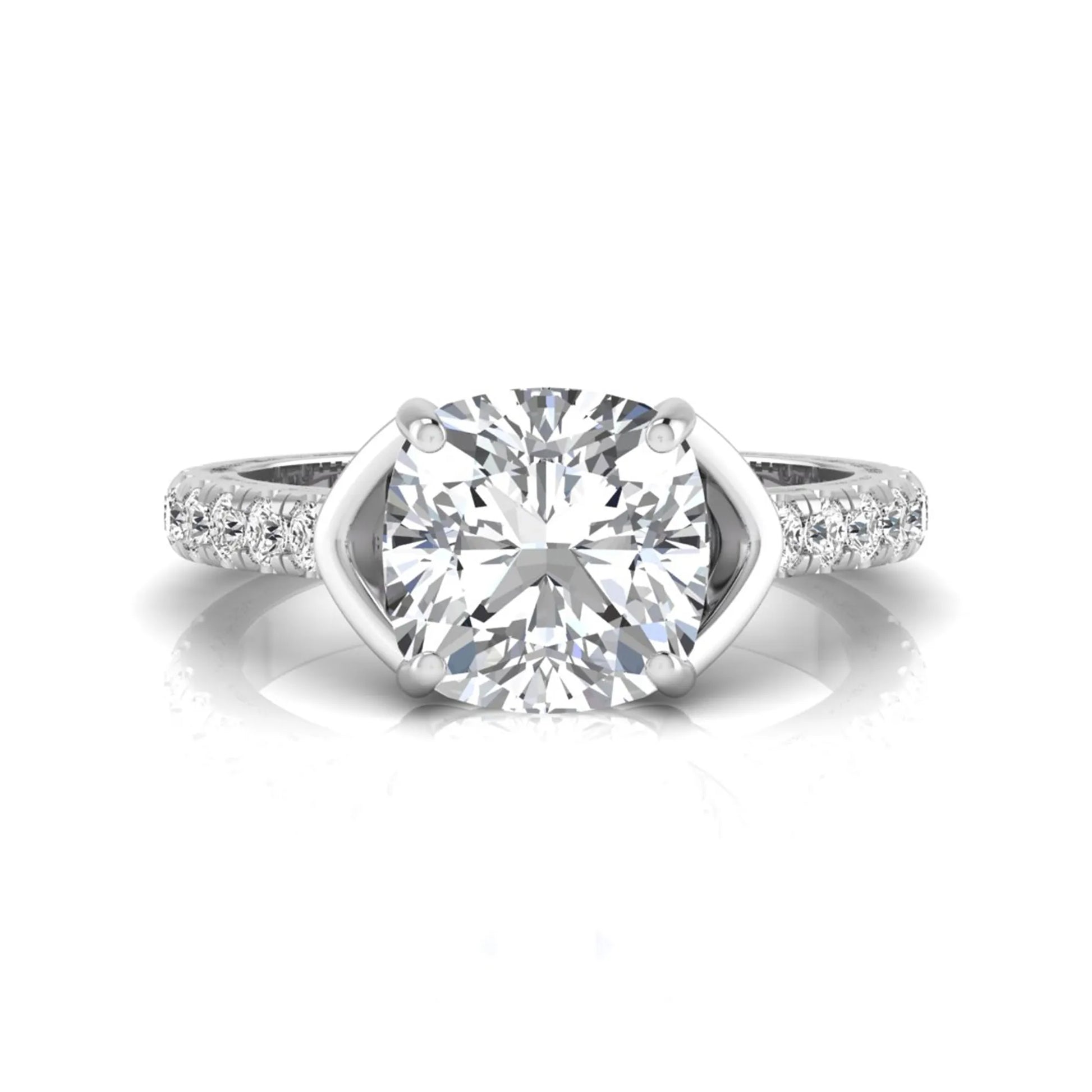 Princess Cluster Prong Set Lab Grown Diamond Engagement Ring