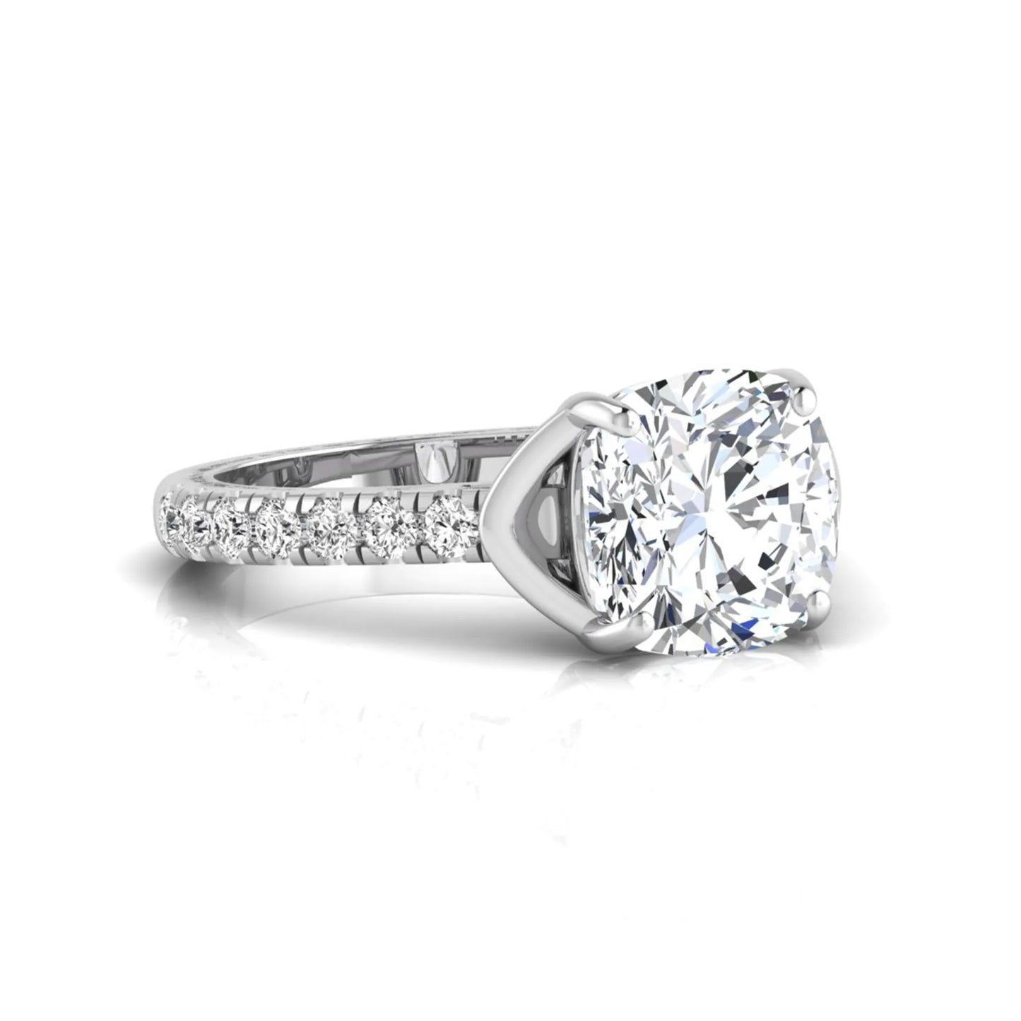 Princess Cluster Prong Set Lab Grown Diamond Engagement Ring