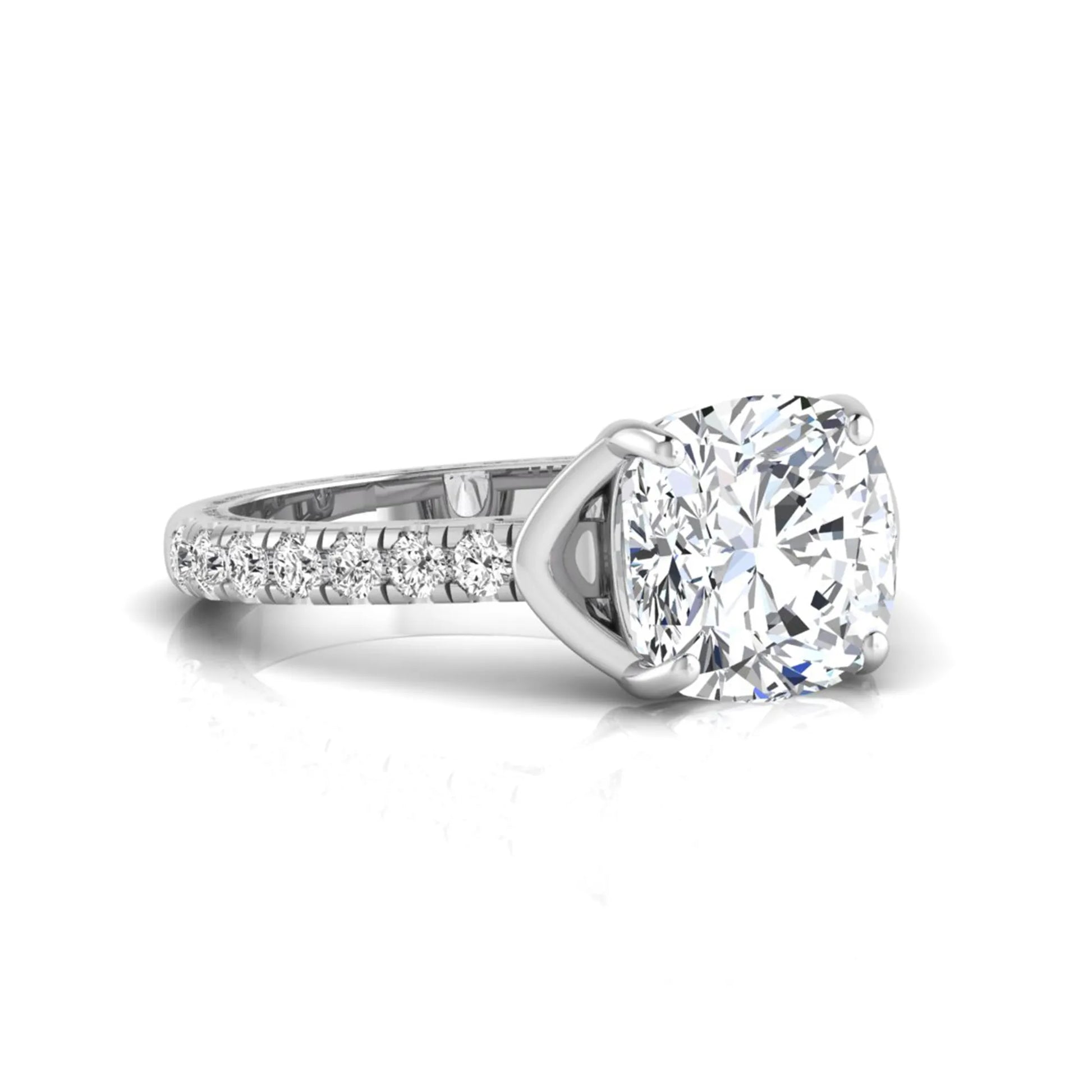 Princess Cluster Prong Set Lab Grown Diamond Engagement Ring