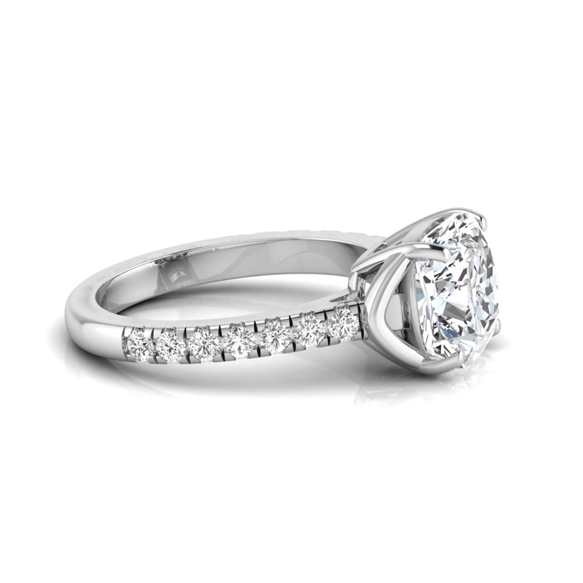 Princess Cluster Prong Set Lab Grown Diamond Engagement Ring