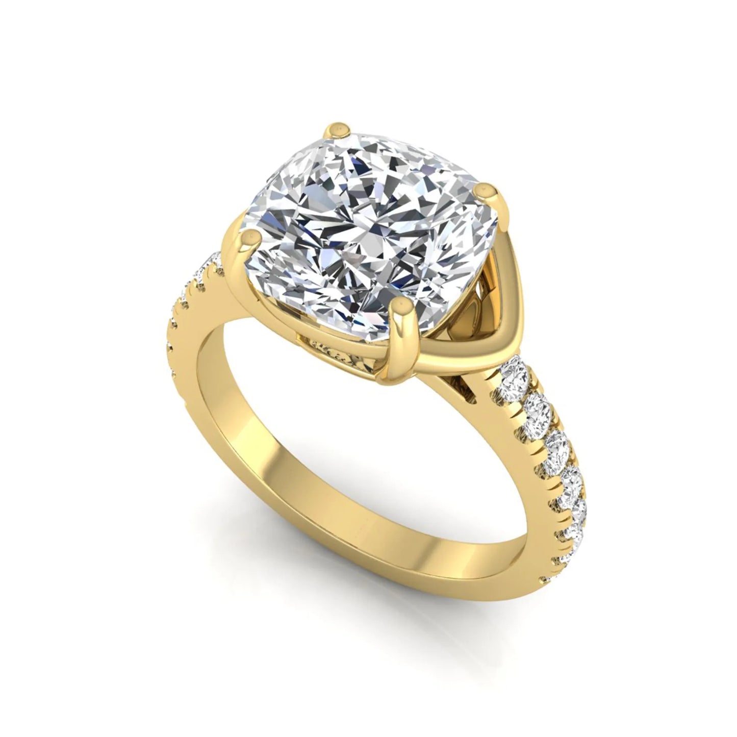 Princess Cluster Prong Set Lab Grown Diamond Engagement Ring