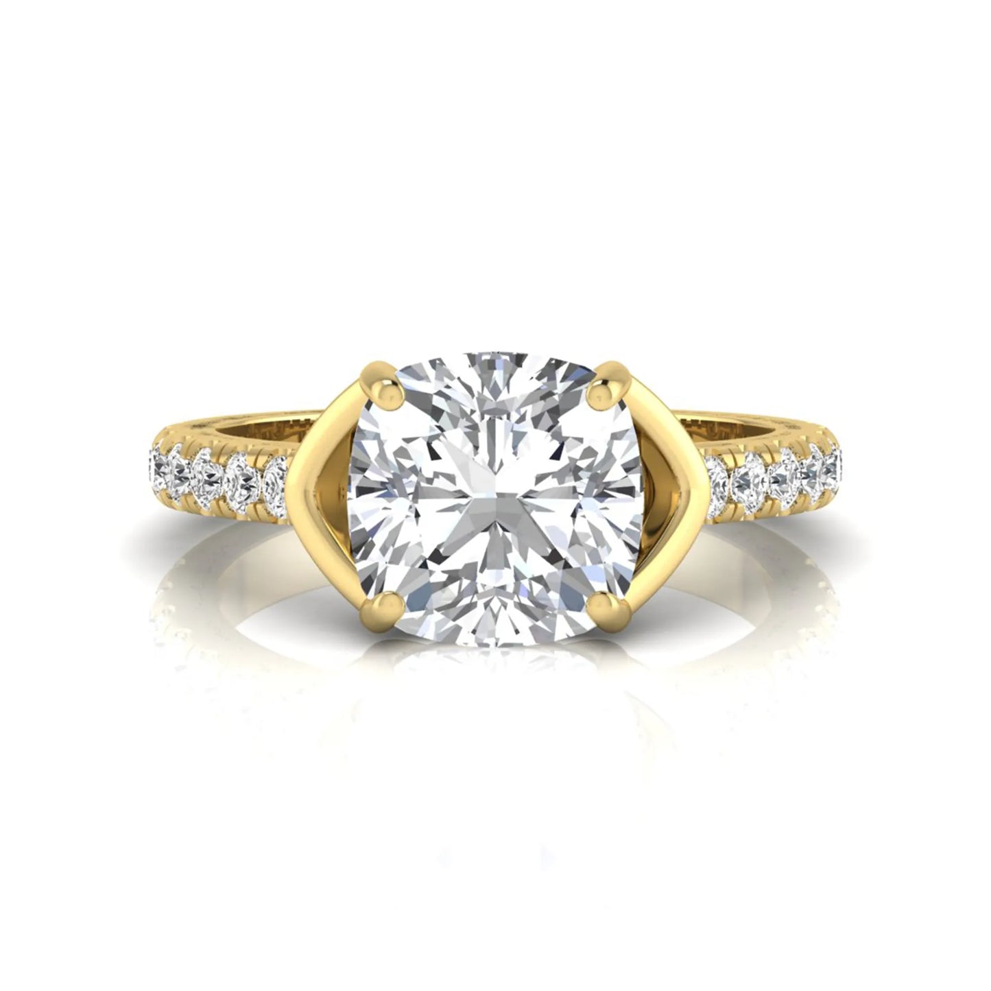Princess Cluster Prong Set Lab Grown Diamond Engagement Ring
